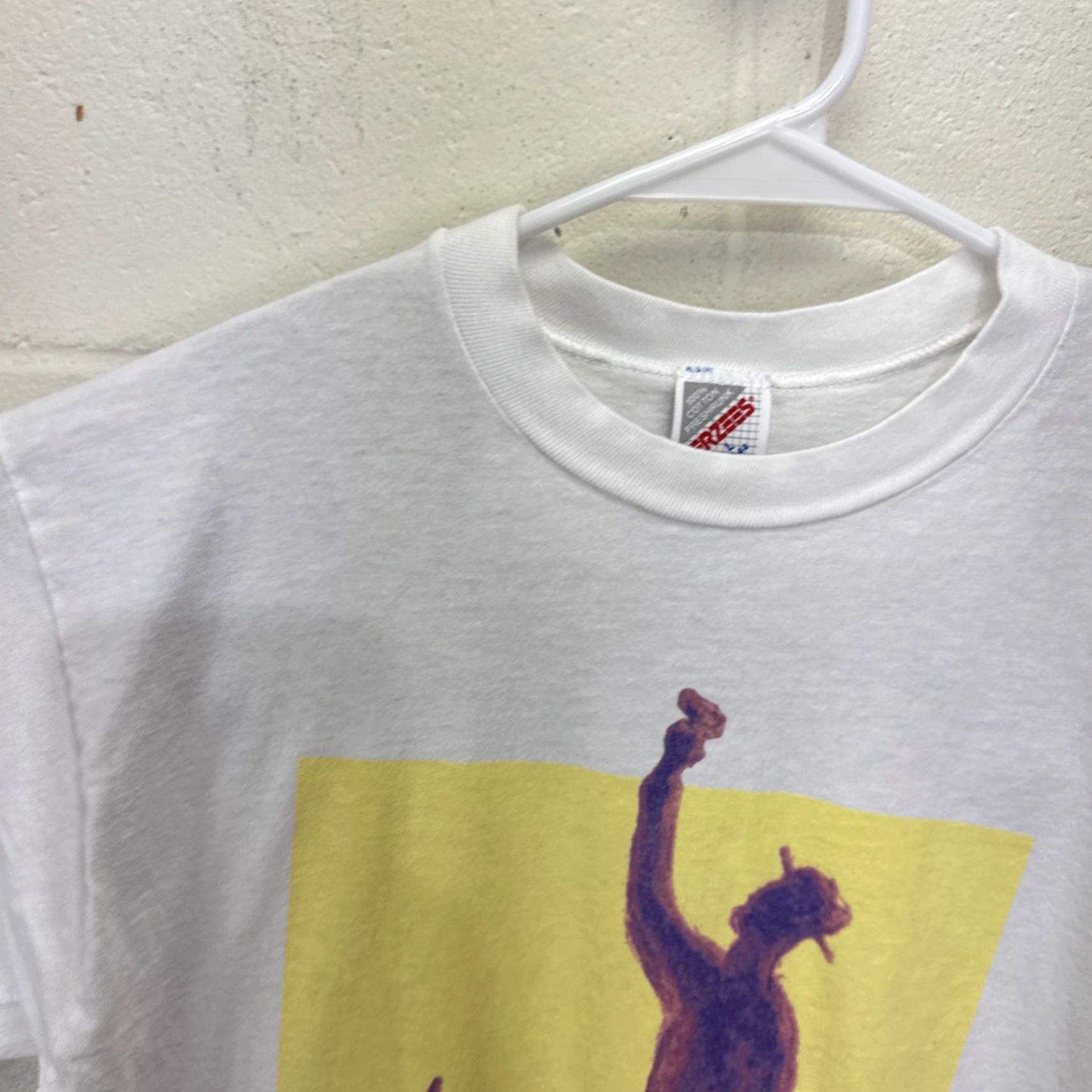 Jerzees VINTAGE Genesis Tour Double Sided T Shirt Large Men 90s White Cotton Graphics Logo Crew Neck Short Sleeve Rock Concert We Can’t Dance Size US L / EU 52-54 / 3 - 4 Thumbnail