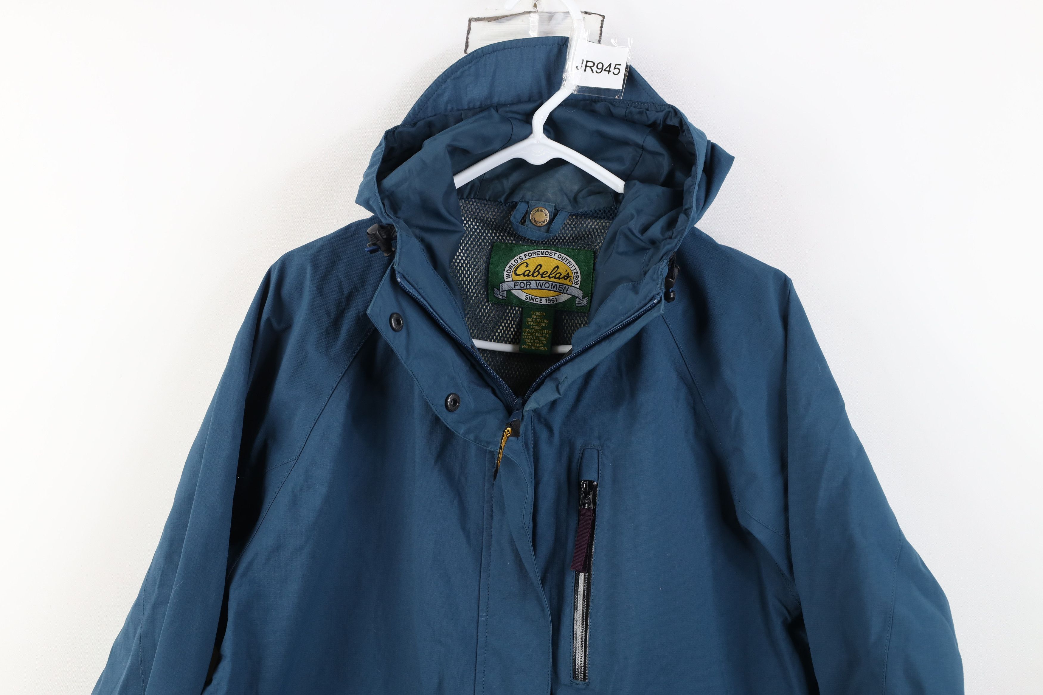 Cabelas Vintage 90s Cabelas Goretex Hooded Rain Jacket Blue Size M / US 6-8 / IT 42-44 - 2 Thumbnail