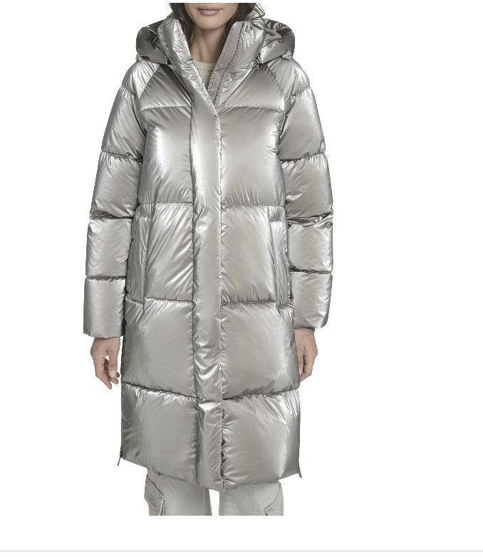 Levi's Levi’s Silver/Grey Mid-Length Puffer Coat NEW w/ Tags Size M Size M / US 6-8 / IT 42-44 - 9 Thumbnail