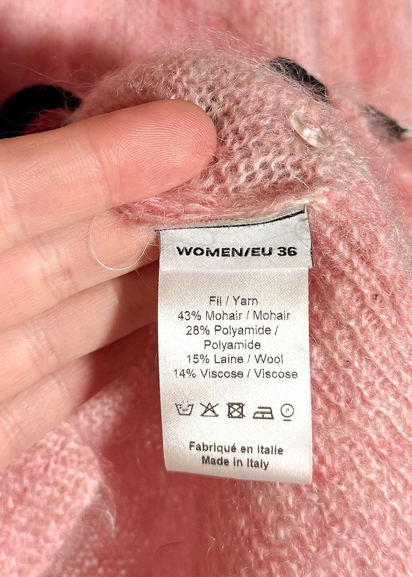Y/Project Y/Project Pink Mohair Panelled Crop Cardigan Sweater Size XS / US 0-2 / IT 36-38 - 7 Thumbnail