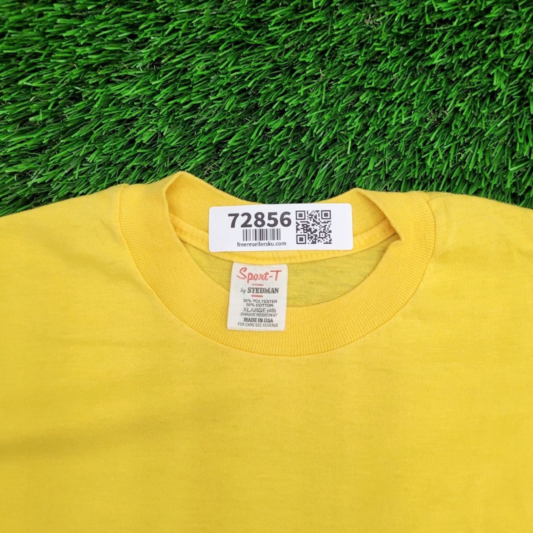 Vintage VINTAGE Stedman Sport-T Ciganik Shirt M/L 20x27 USA Single-Stitch Graphic Tee Yellow Crew Neck Short Sleeve Knit Cotton Polyester T-Shirt 80s Mens Size US L / EU 52-54 / 3 - 2 Thumbnail