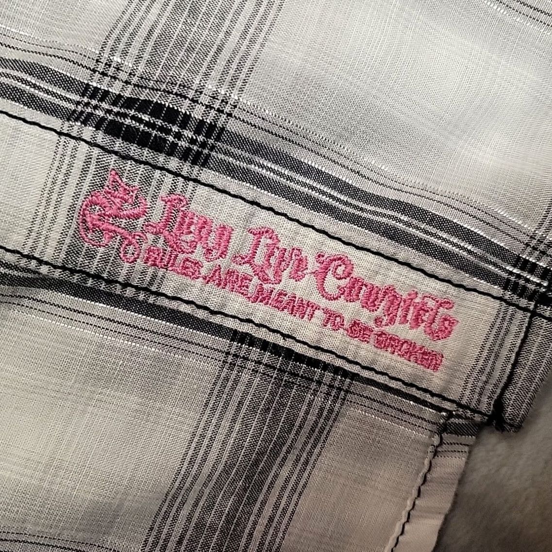 Wrangler Rock 47 Wrangler Shirt Women L Plaid Rhinestone Beaded Thick Stitch Western Snap Shirt Size L / US 10 / IT 46 - 6 Thumbnail