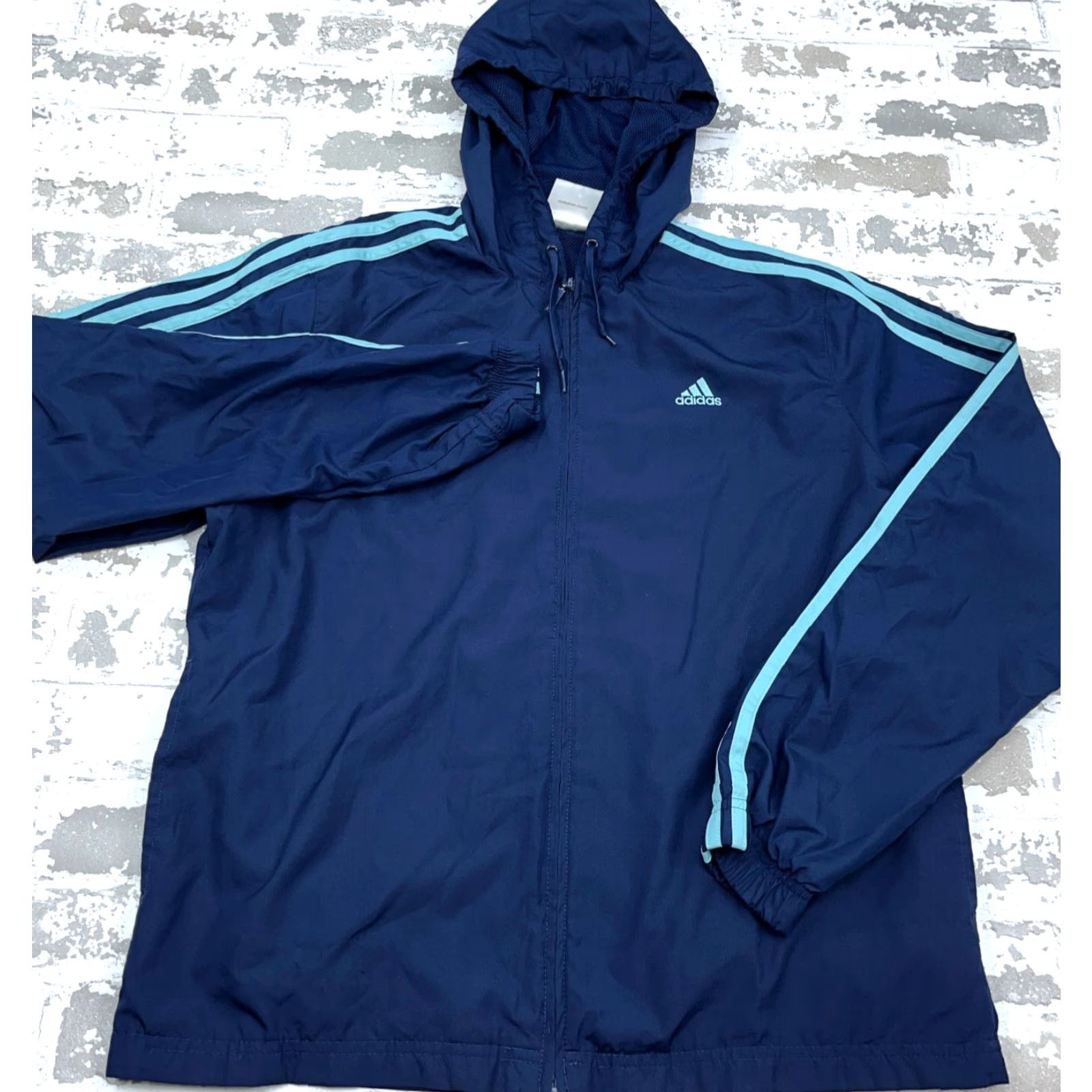 Adidas Adidas Jacket Women M Blue Windbreaker Track Suit Lightweight Zip Hooded Full Zip Pockets Logo Size M / US 6-8 / IT 42-44 - 2 Thumbnail