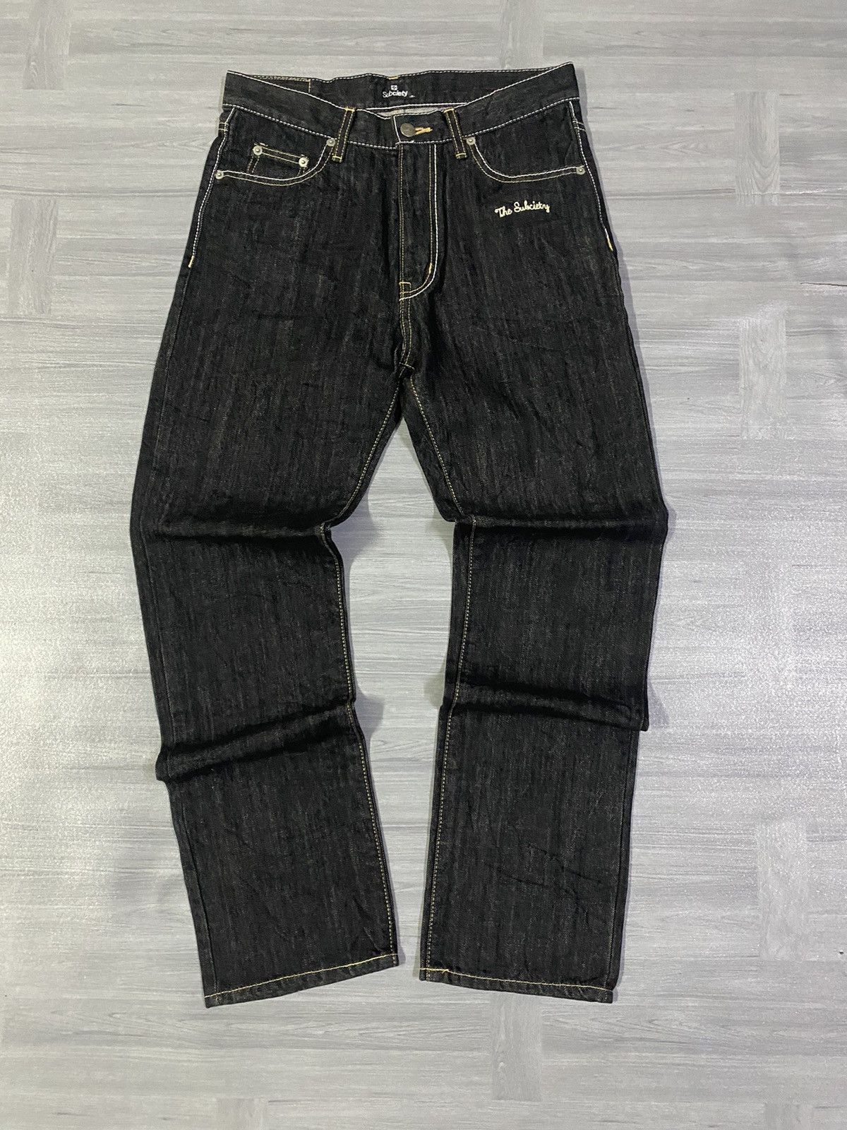 Japanese Brand Black Subciety Straight Denim Jeans Size US 32 / EU 48 - 11 Thumbnail