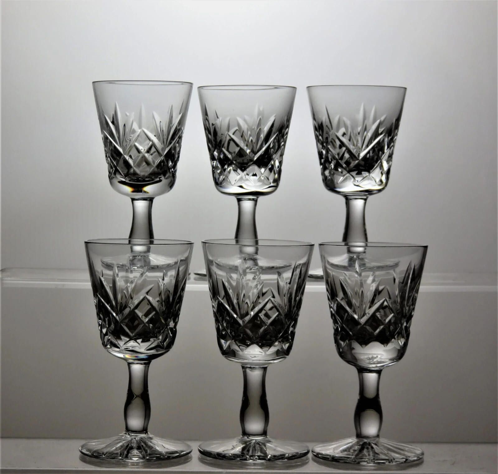 The Unbranded Brand Vintage Lead Crystal Cut Glass Set Of 6 Liqueur Glasses 3" Size ONE SIZE - 1 Thumbnail