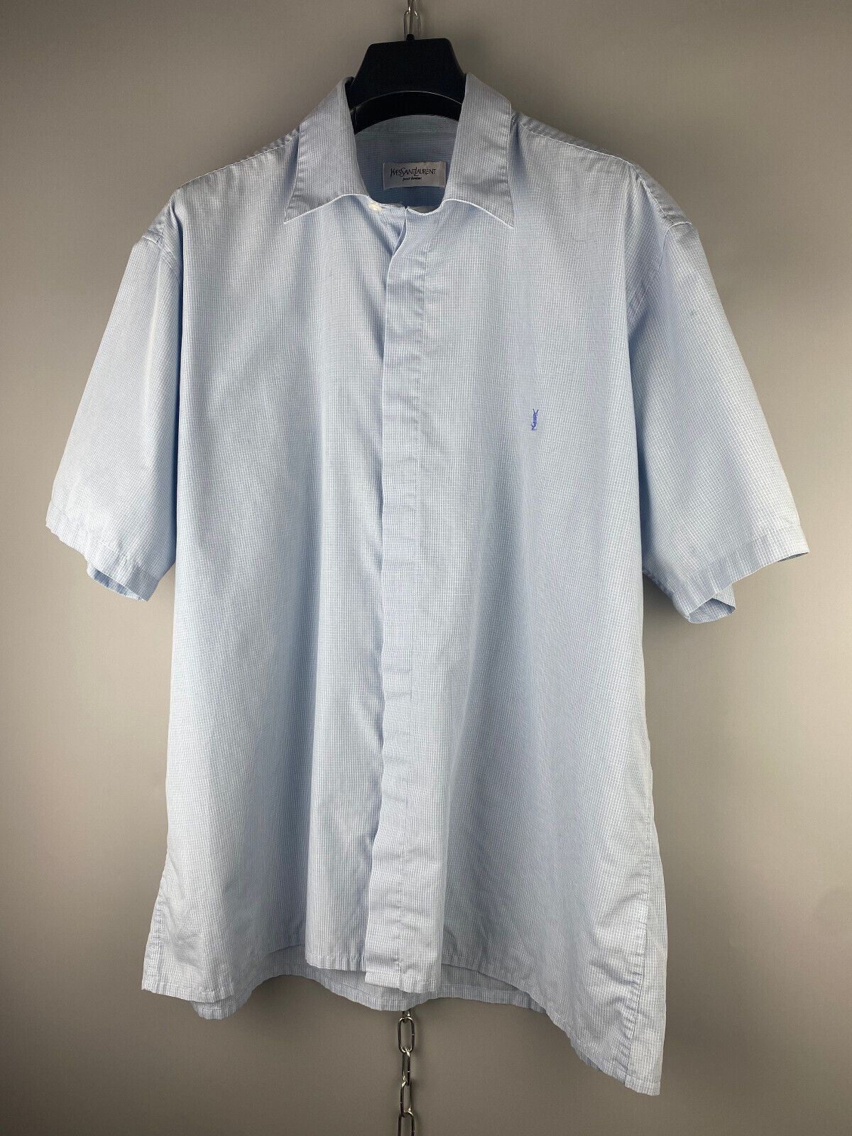 Yves Saint Laurent Yves Saint Laurent YSL Luxury Check Short Sleeve Shirt Size US L / EU 52-54 / 3 - 2 Thumbnail