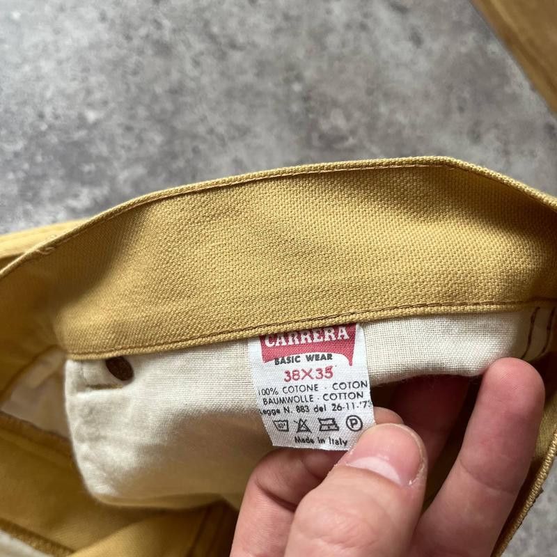 Carrera × Vintage Vintage Carrera Yellow Cotton Straight Pants Size 38x35 Size US 38 / EU 54 - 5 Thumbnail