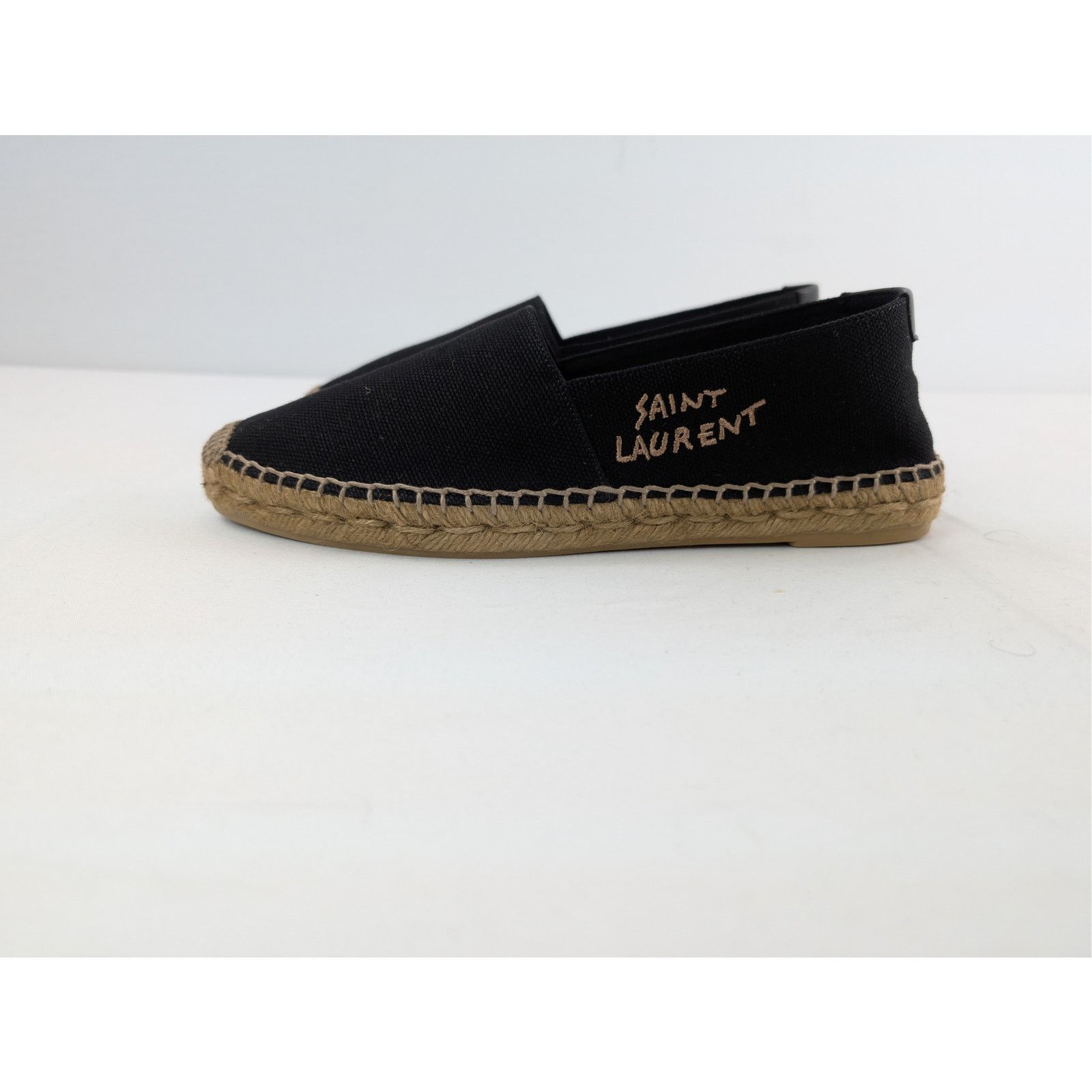 Saint Laurent Paris o1rshd1 Saint Laurent Canvas Espadrilles Slip On Shoes Black Size US 7.5 / EU 40-41 - 10 Thumbnail