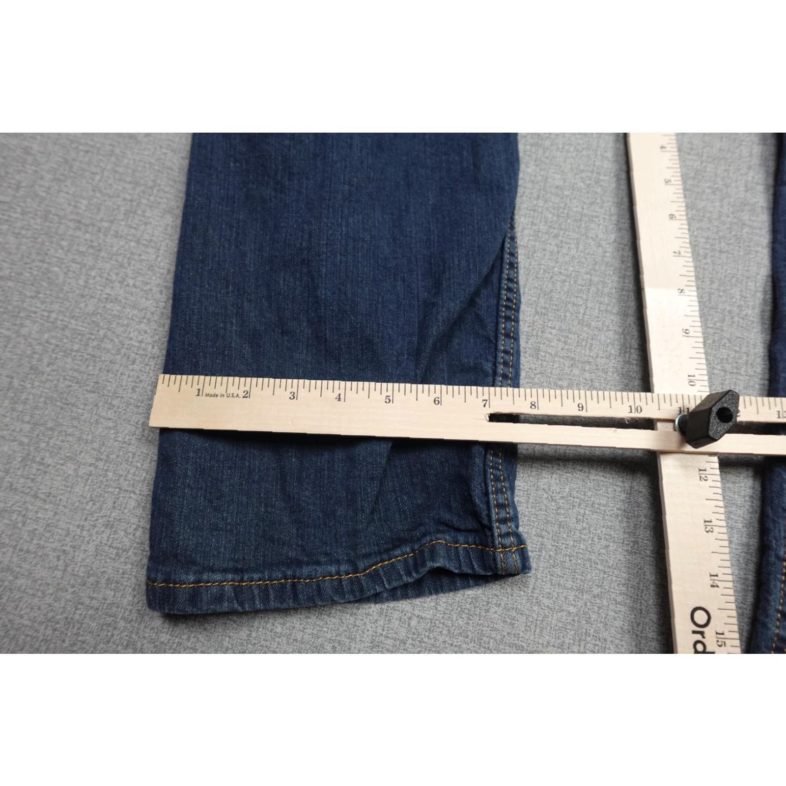 Levi's Levi's 505 Jeans Mens 38x30 Blue Denim Stretch Dark Wash Straight 5-Pocket Zip Fly Leather Patch Cotton Blend Vintage No Size US 38 / EU 54 - 6 Thumbnail