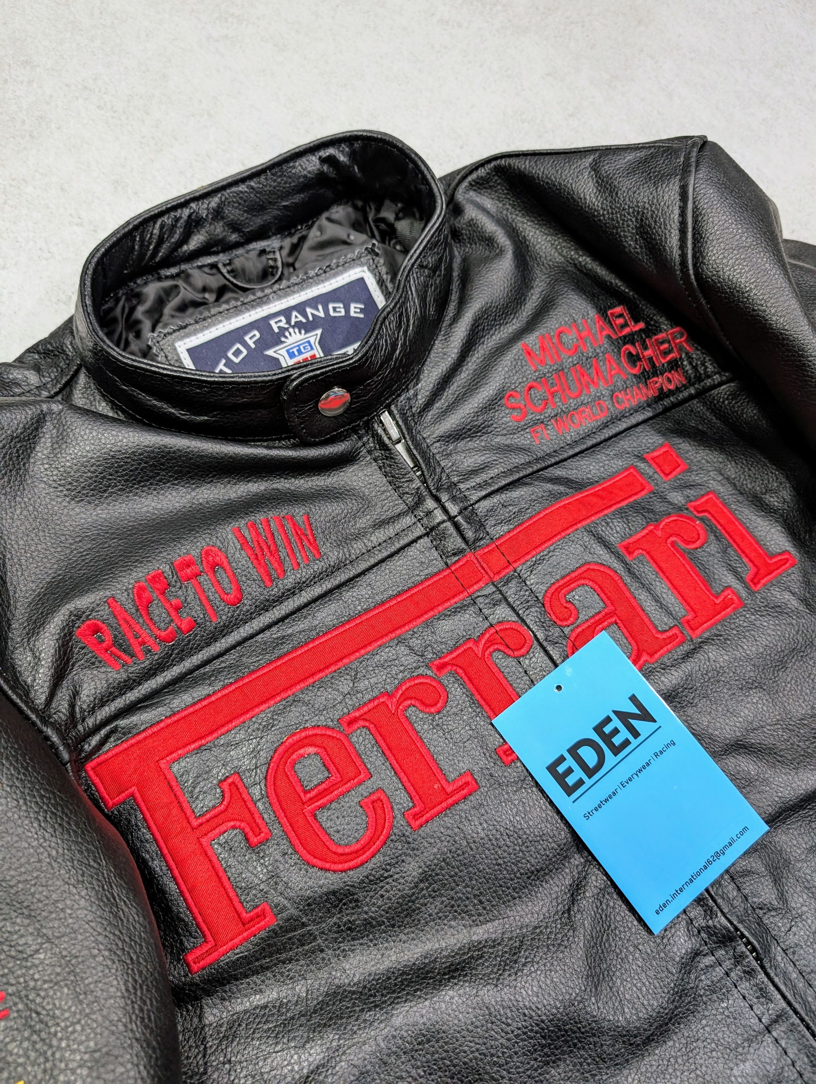 Japanese Brand Authentic Ferrari Racing Leather Jacket Stand Out From Crowd Size XXL / US 16-18 / IT 52-54 - 4 Thumbnail