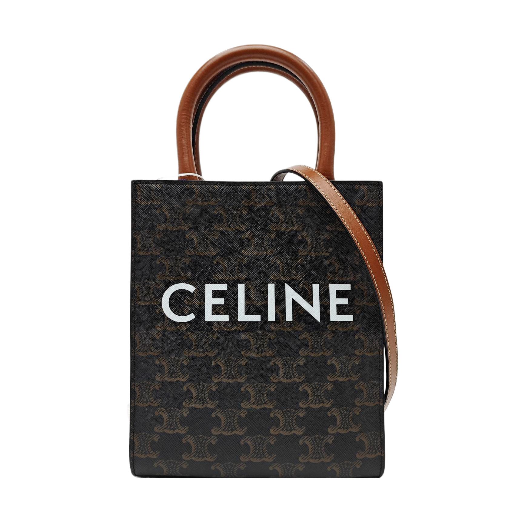 Celine Celine Triomphe Canvas Cabas Mini Bag Brown Size ONE SIZE - 1 Thumbnail