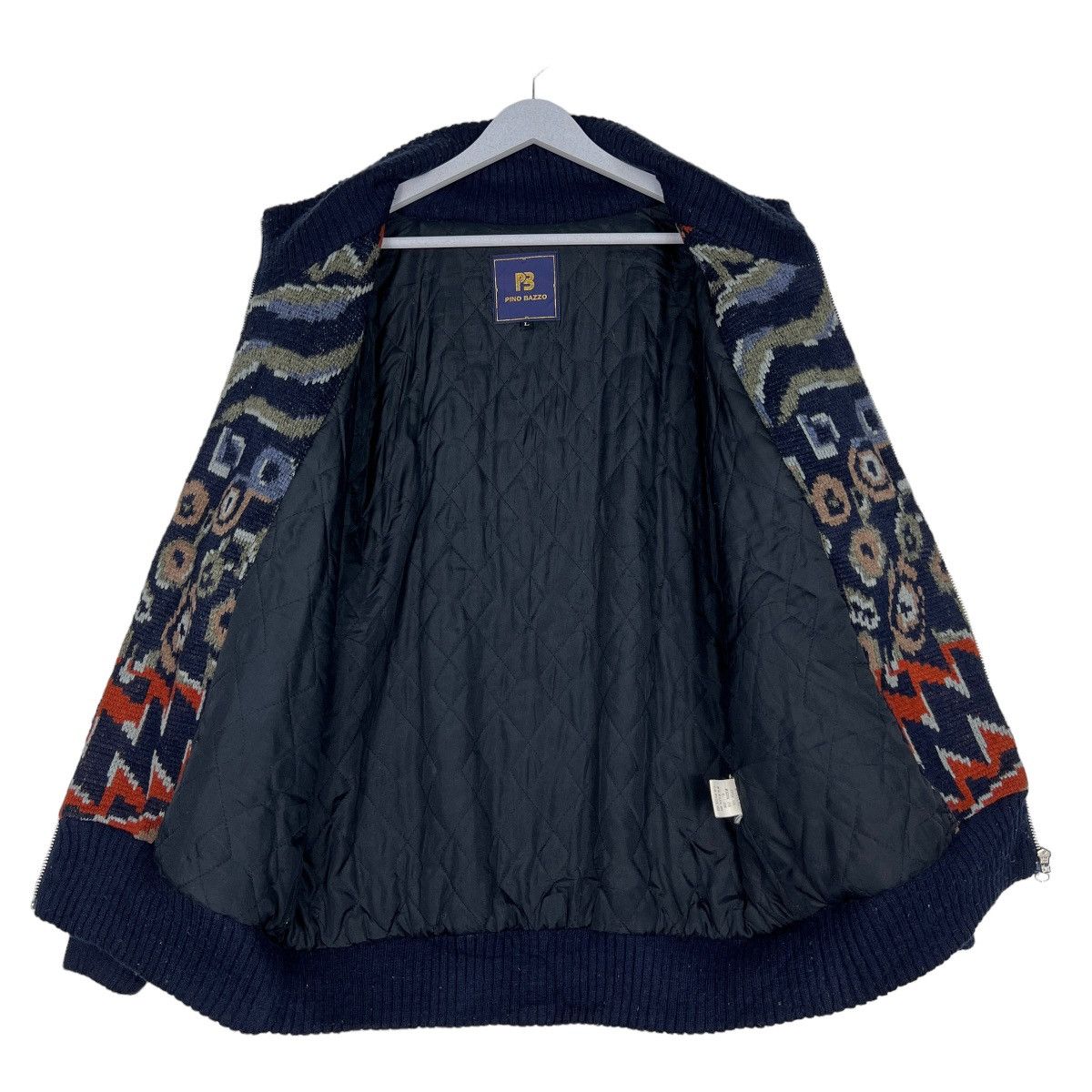Aran Isles Knitwear 🔥 PINO BAZZO COLOR WAY KNITTED BOMBER JACKET Size US L / EU 52-54 / 3 - 12 Thumbnail