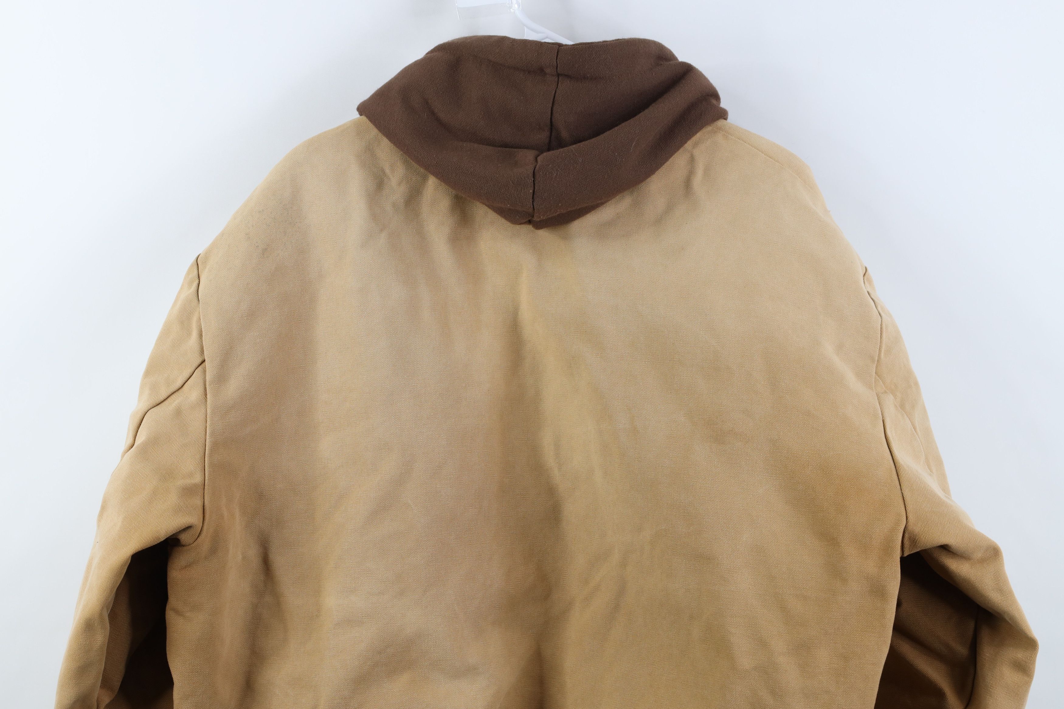 Vintage Vintage 90s Y2K Streetwear Hooded Bomber Jacket Duck Brown Size US XL / EU 56 / 4 - 14 Thumbnail
