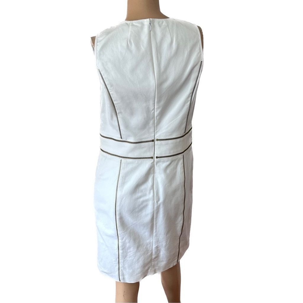 Michael Kors Michael Kors Contrast Zipper Sheath Dress Sleeveless White 8 Size M / US 6-8 / IT 42-44 - 2 Thumbnail