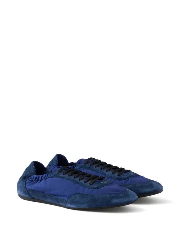 Prada LIMITED TIME OFFER Collapse Re-Nylon and suede elasticized sneakers in navy Size US 9 / EU 42 - 1 Preview