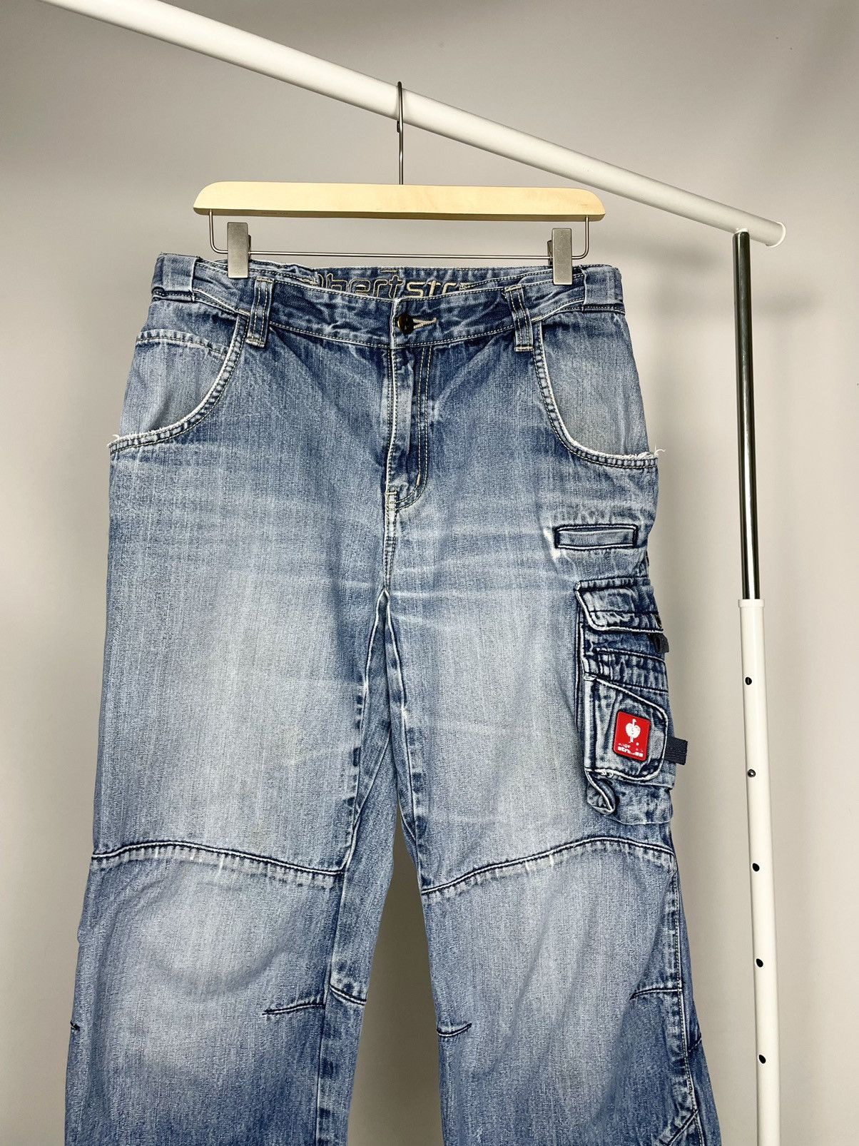 Carhartt Engelbert Strauss Vintage Faded Workwear Cargo Denim Jeans Size US 32 / EU 48 - 3 Thumbnail