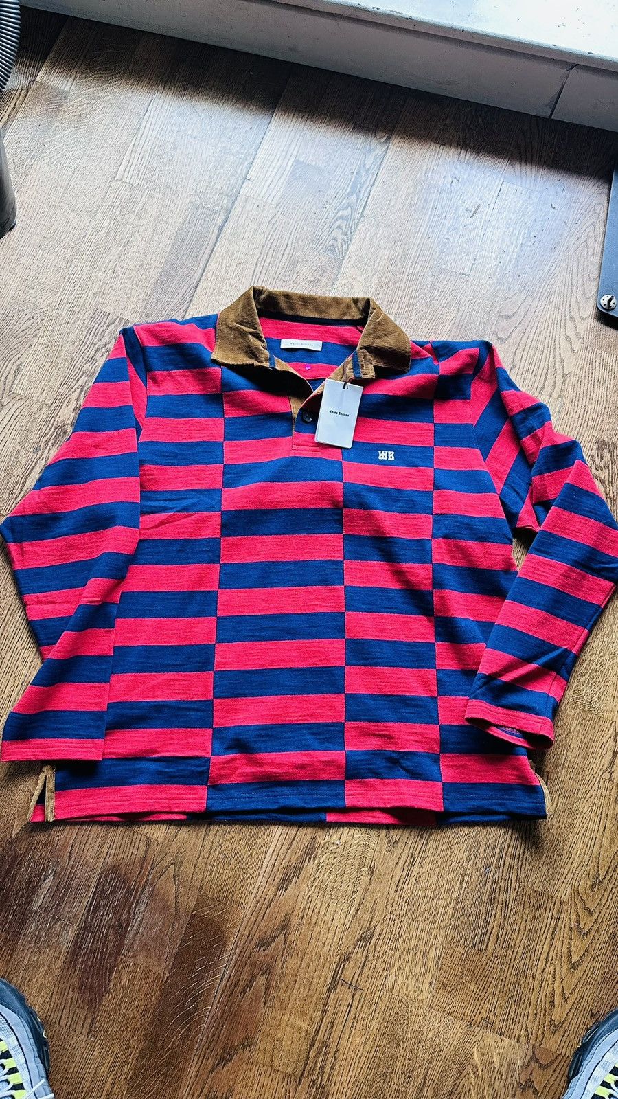 Wales Bonner Wales Bonner City striped cotton canvas polo shirt Size US L / EU 52-54 / 3 - 10 Thumbnail