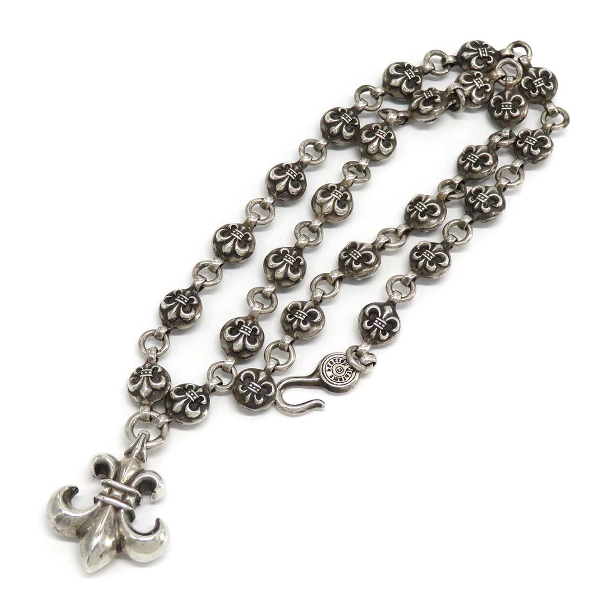 image of Chrome Hearts Bs Flare Charm Ball Necklace - 21 Inch in Silver, Men's