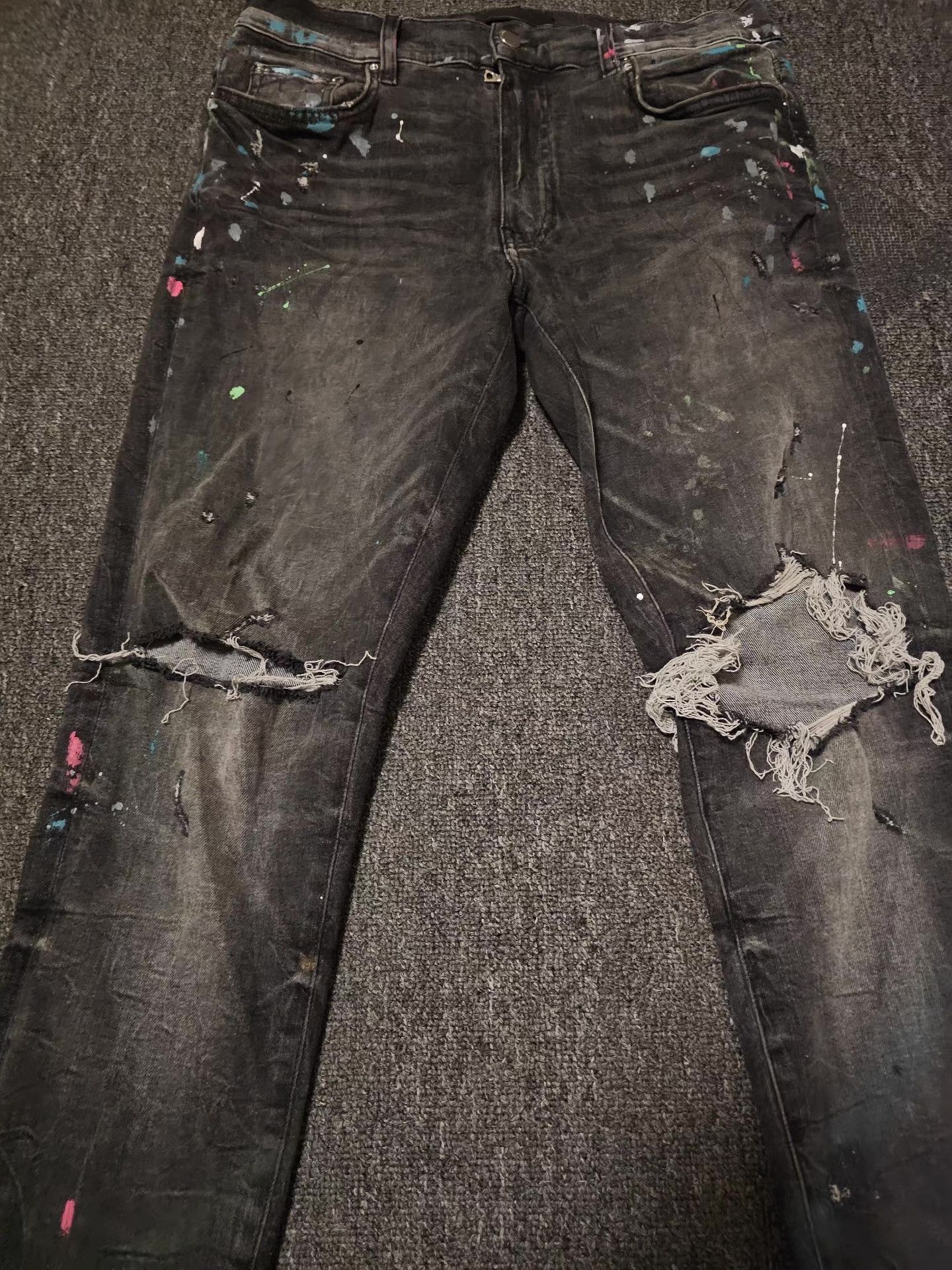 Amiri Amiri splatter destroy jeans, Size US 36 / EU 52 - 2 Thumbnail