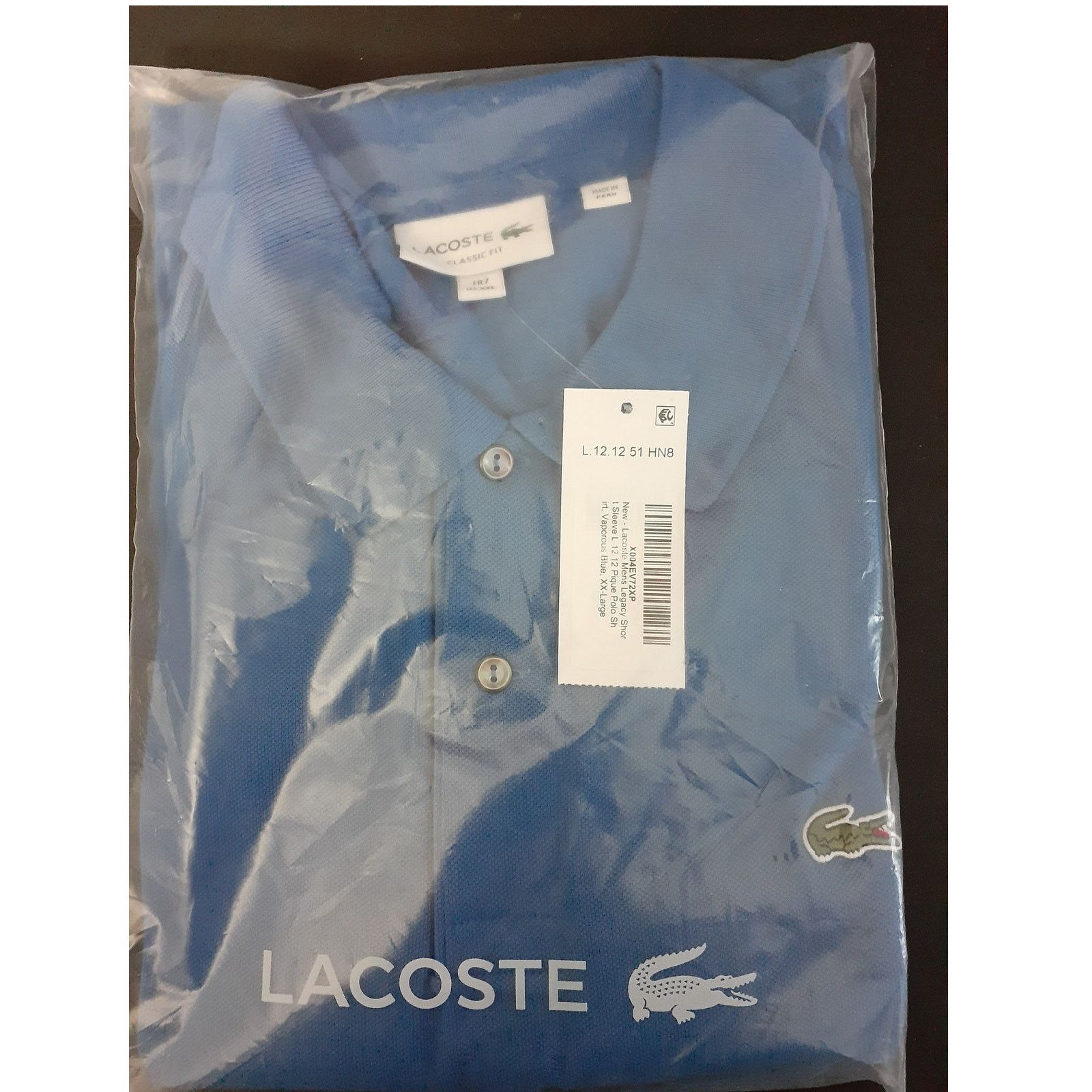 Lacoste Lacoste Mens Legacy Short Sleeve Pique Polo Shirt Blue 2XL Size US XXL / EU 58 / 5 - 2 Thumbnail