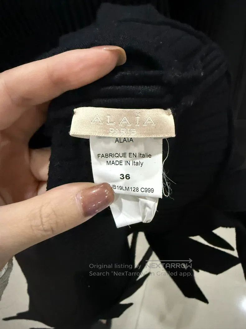 Alaia Alaia Black Knitted Leather Sleeve Jacket Size XS / US 0-2 / IT 36-38 - 3 Thumbnail