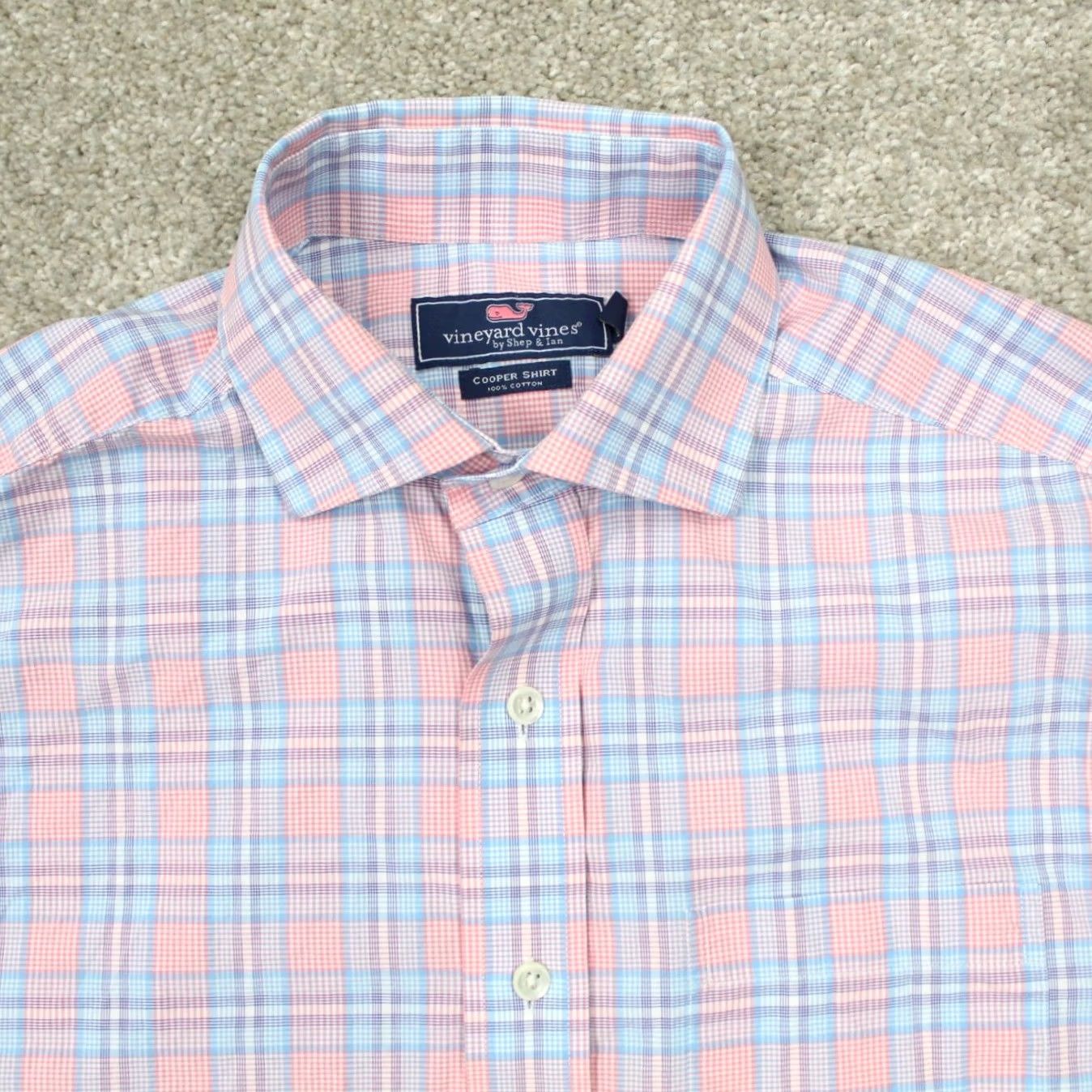 Vineyard Vines Vineyard Vines Cooper Shirt Mens Small Pink/Blue 100% Cotton Long Sleeve Button-Up Shirt Size US S / EU 44-46 / 1 - 5 Thumbnail