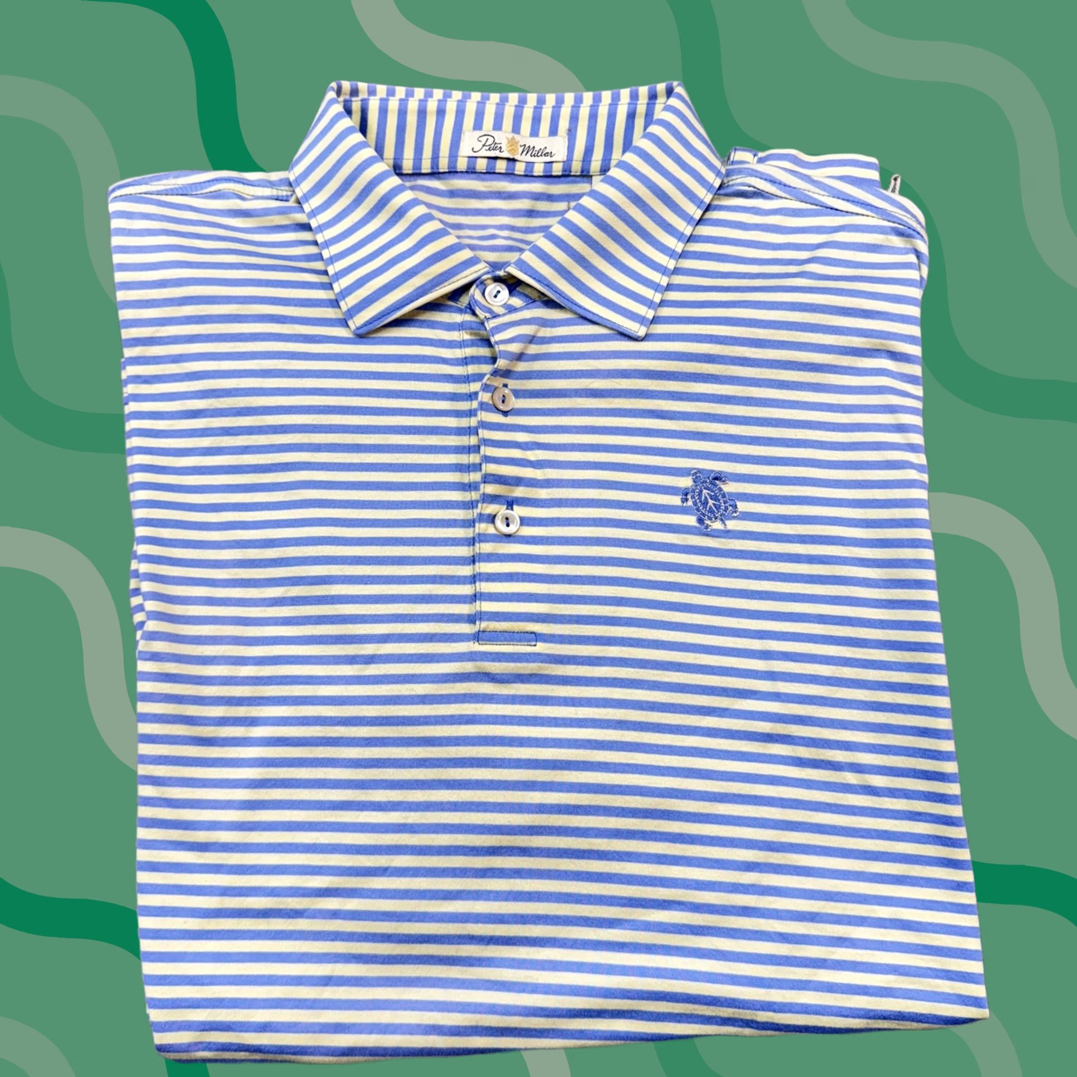 Peter Millar Peter Millar Polo Shirt Mens XL Striped Double Mercerized Golf blue yellow Polo Shirt Mens XL Striped Blue Yellow Size US XL / EU 56 / 4 - 1 Thumbnail