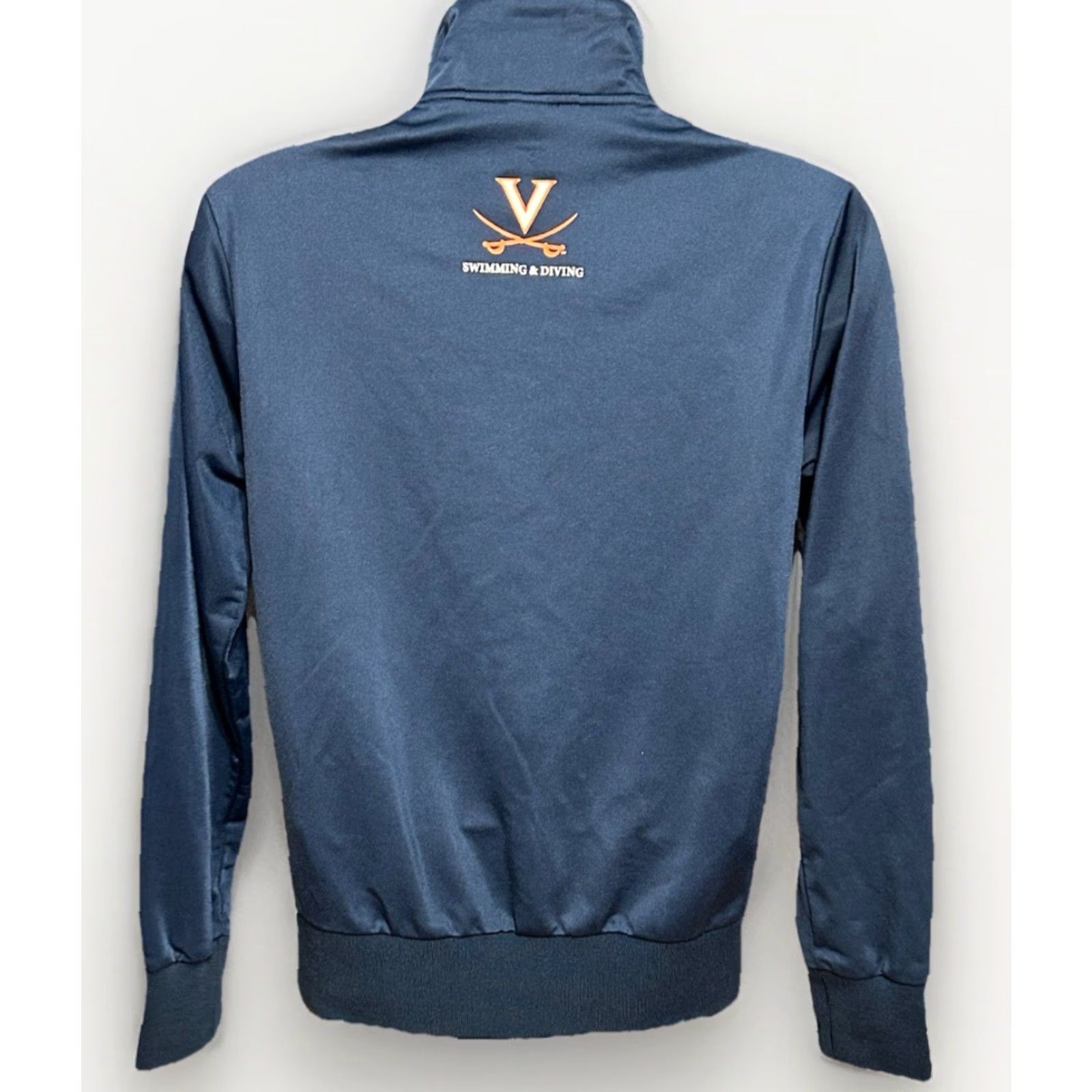 Vintage Arena University Of Virginia Swimming & Diving Full Zip Jacket Men M Blue Solid Mock Collar Zip VERS Size US M / EU 48-50 / 2 - 2 Thumbnail