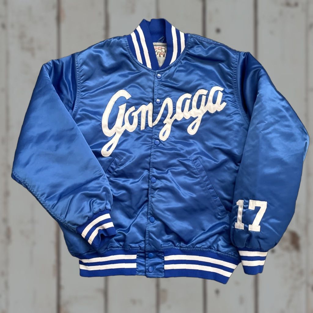 Wilson VINTAGE Gonzaga Baseball Jacket 1970s-1980s Game Worn USA Wilson 46 Bomber Jacket Mens Blue Bulldogs Team Issue Size US S / EU 44-46 / 1 - 1 Thumbnail