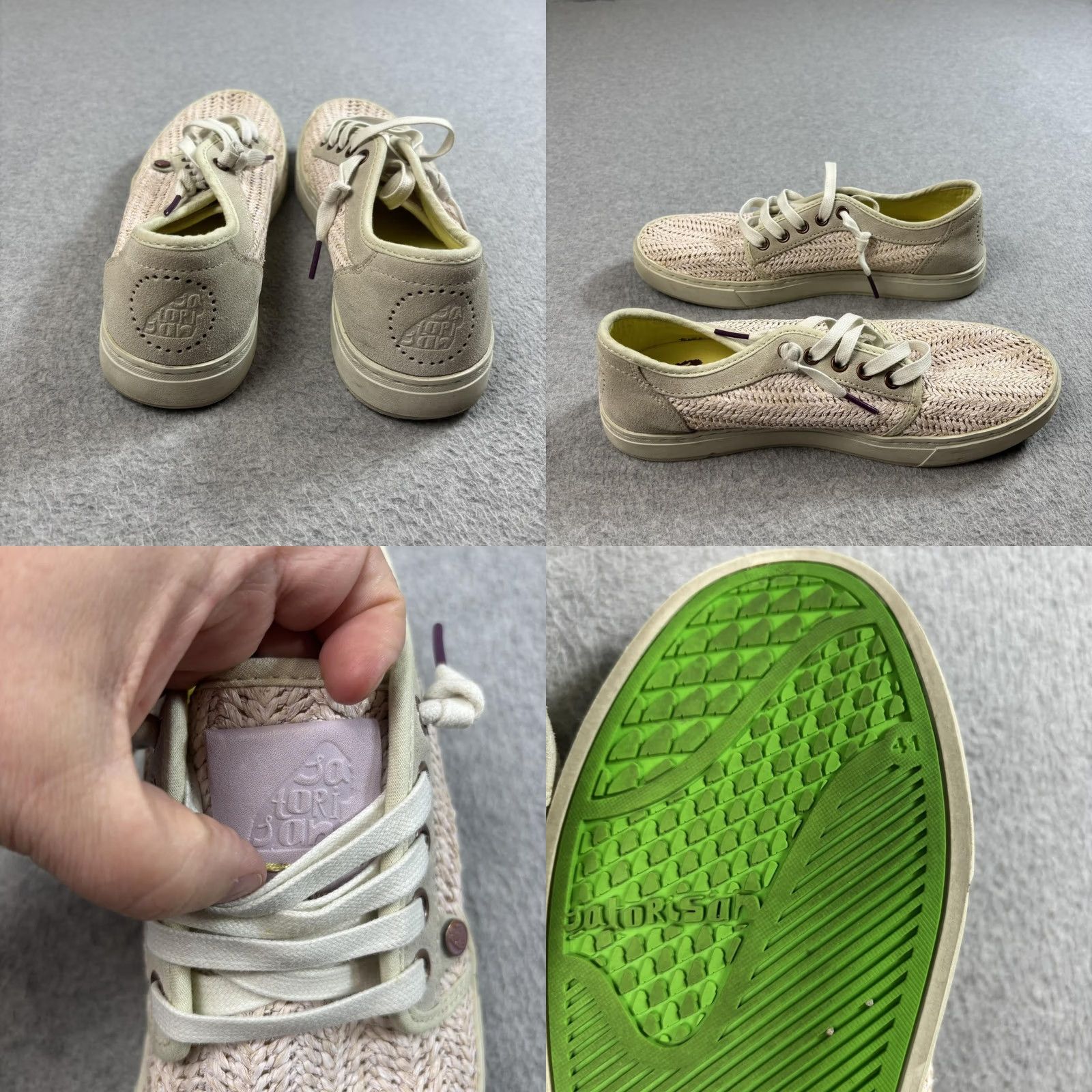 Vintage Softinos Womens Size 8 Pale Rose Woven Lace Up Low Top Casual Comfort Leather accents Boho Sneakers Shoes Size M / US 6-8 / IT 42-44 - 8 Thumbnail
