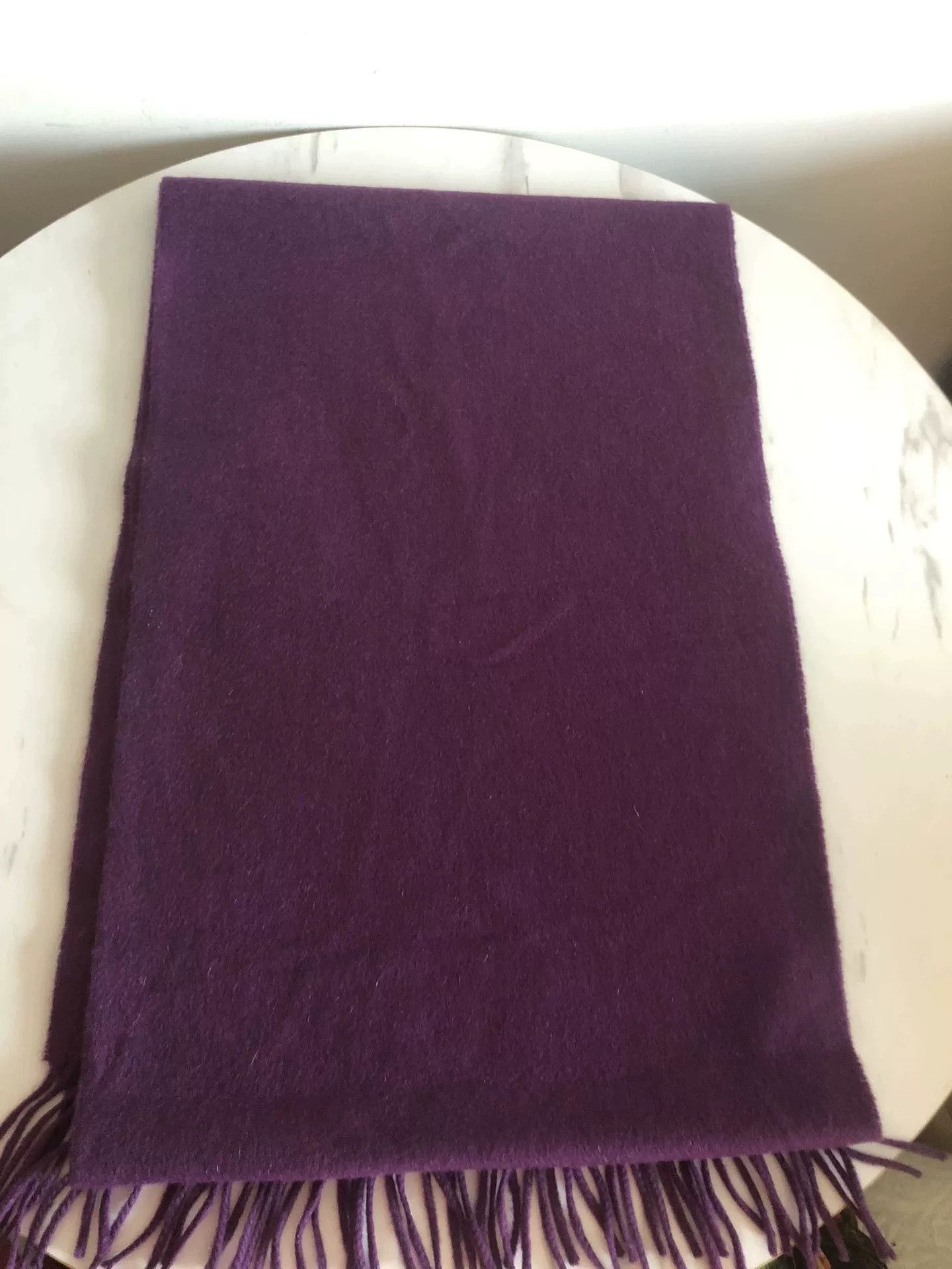 Burberry Burberry Purple Cashmere Scarf with Fringe Size ONE SIZE - 1 Thumbnail