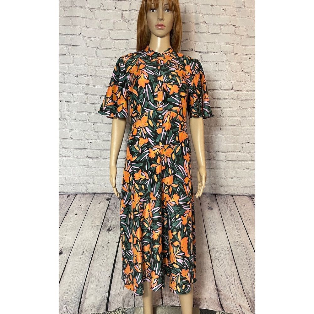 Joie NWT New $428 Joie Joan Silk Midi Floral Dress Size XS Size XS / US 0-2 / IT 36-38 - 3 Thumbnail