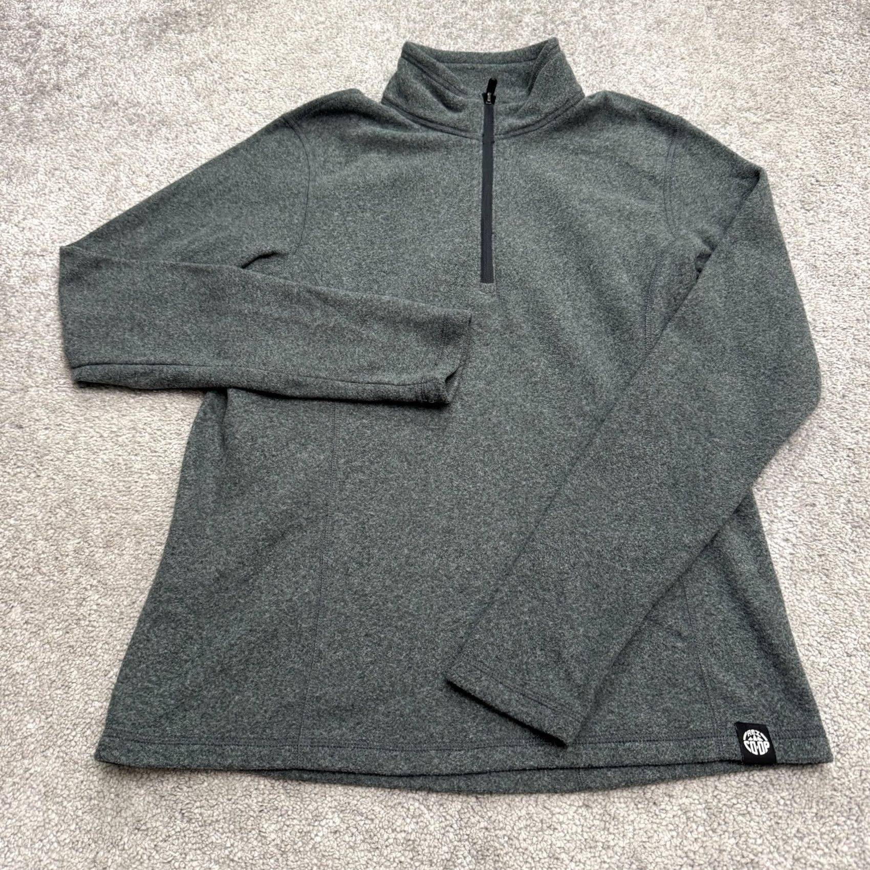 Vintage REI Co-Op 1/4 Zip Pullover Jacket Womens Medium Charcoal Gray Fleece Outdoor Size XL / US 12-14 / IT 48-50 - 2 Thumbnail