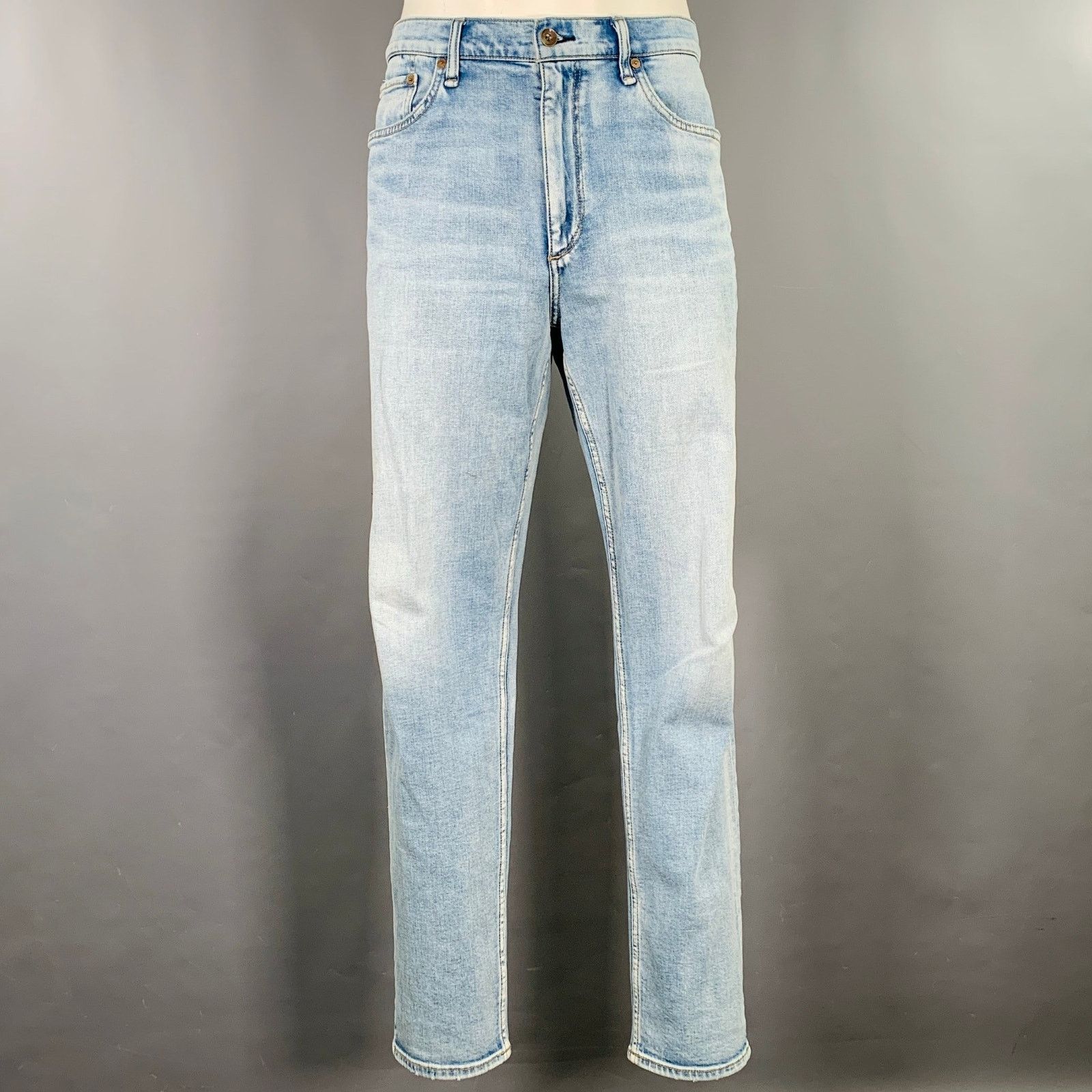 Rag & Bone 36 Blue Cotton Blend Straight Slim Five Pockets Jeans Size US 36 / EU 52 - 1 Thumbnail