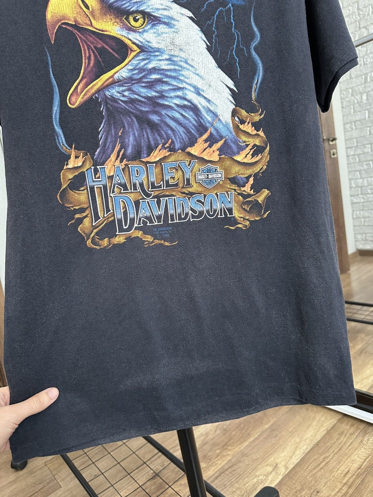 Harley Davidson 1990 Harley Davidson Eagle 3D Emblem Vintage T-Shirt Size US L / EU 52-54 / 3 - 12 Thumbnail