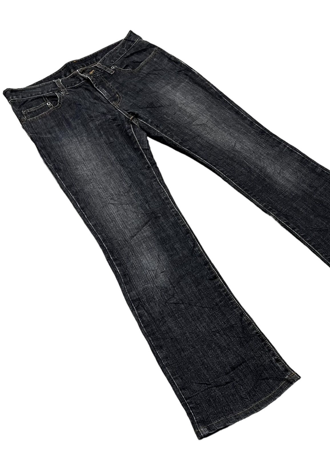 Japanese Brand Flare Jeans Uniqlo faded black denim bootcut Size US 30 / EU 46 - 3 Thumbnail