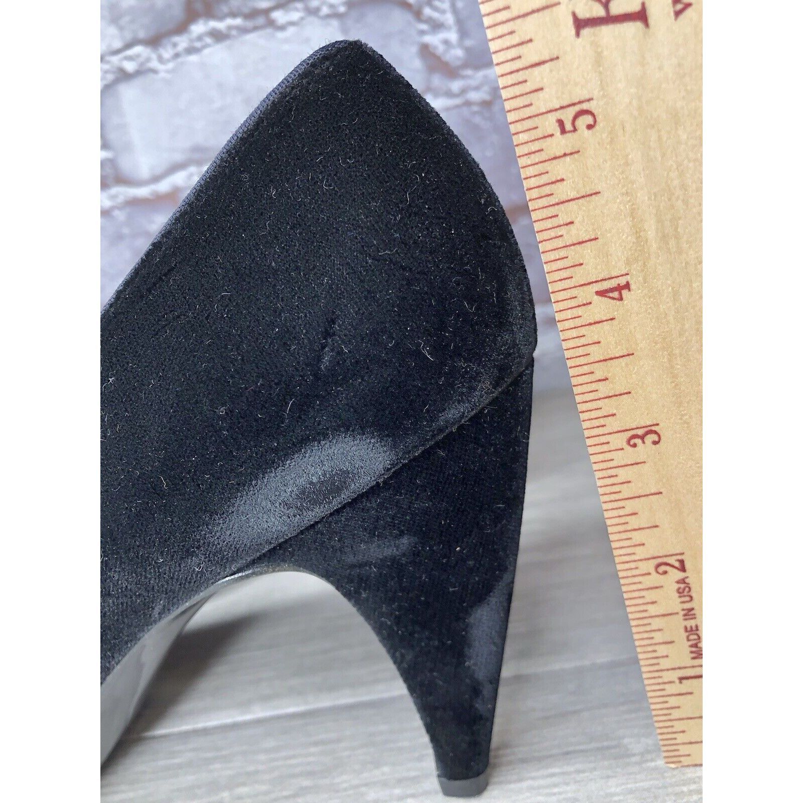 Other Private Collection Black Suede Rhinestone Pointed Toe Pumps Size US 9.5 / IT 39.5 - 8 Thumbnail
