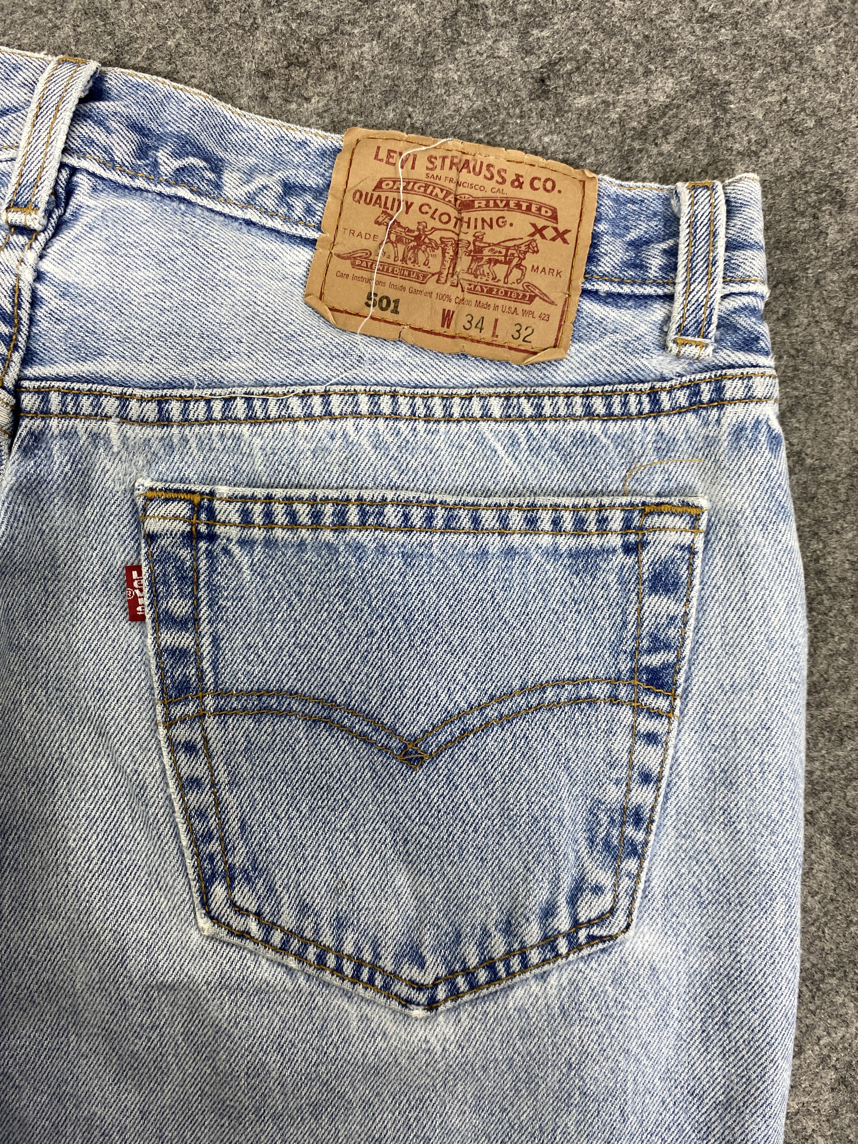 Japanese Brand Light Blue Vintage Levis 501 USA Jeans 33x25- JN3114 Size US 33 - 13 Thumbnail