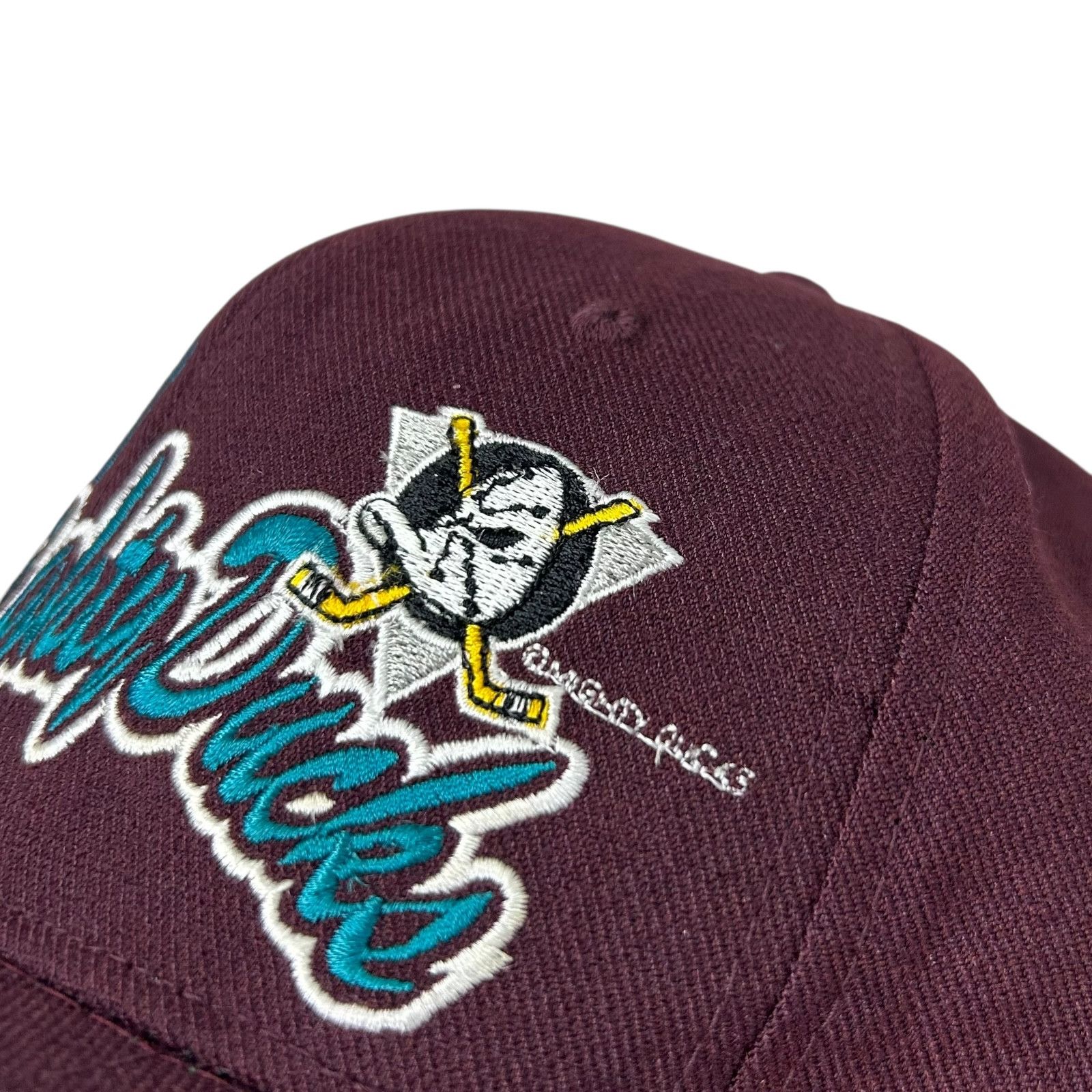 Starter 90s ANAHEIM MIGHTY DUCKS FITTED SPANDEX HAT SIZE 2 7 - 7 3/4 Size ONE SIZE - 5 Thumbnail