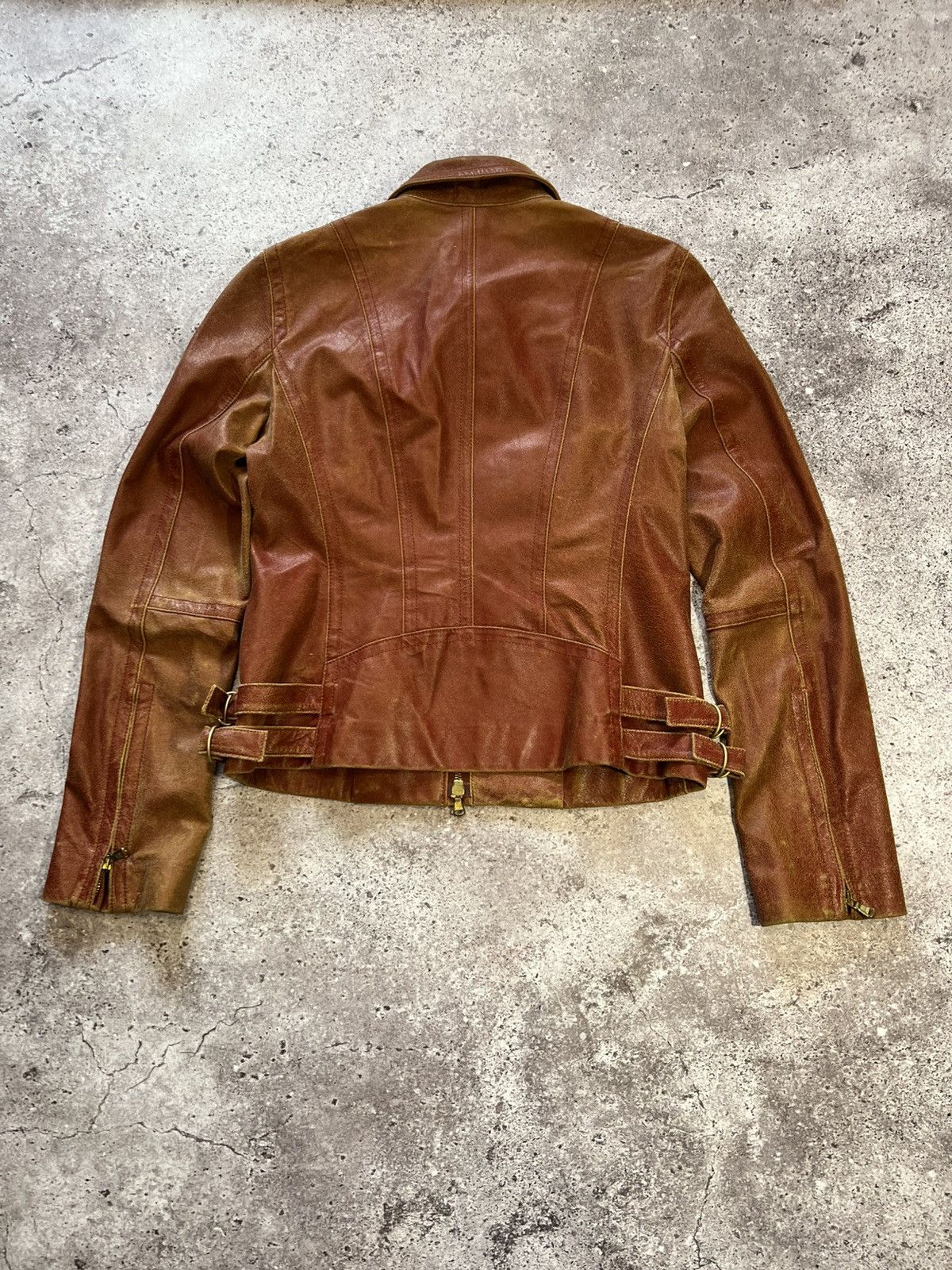 Donna Karan Nice design DKNY zipper leather biker jacket Like Hedi Size M / US 6-8 / IT 42-44 - 14 Thumbnail