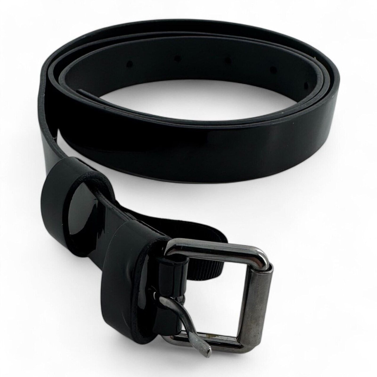 Ermanno Scervino Ermanno Scervino Thin Black Patent Leather Belt Size 45 Size 44 - 1 Thumbnail