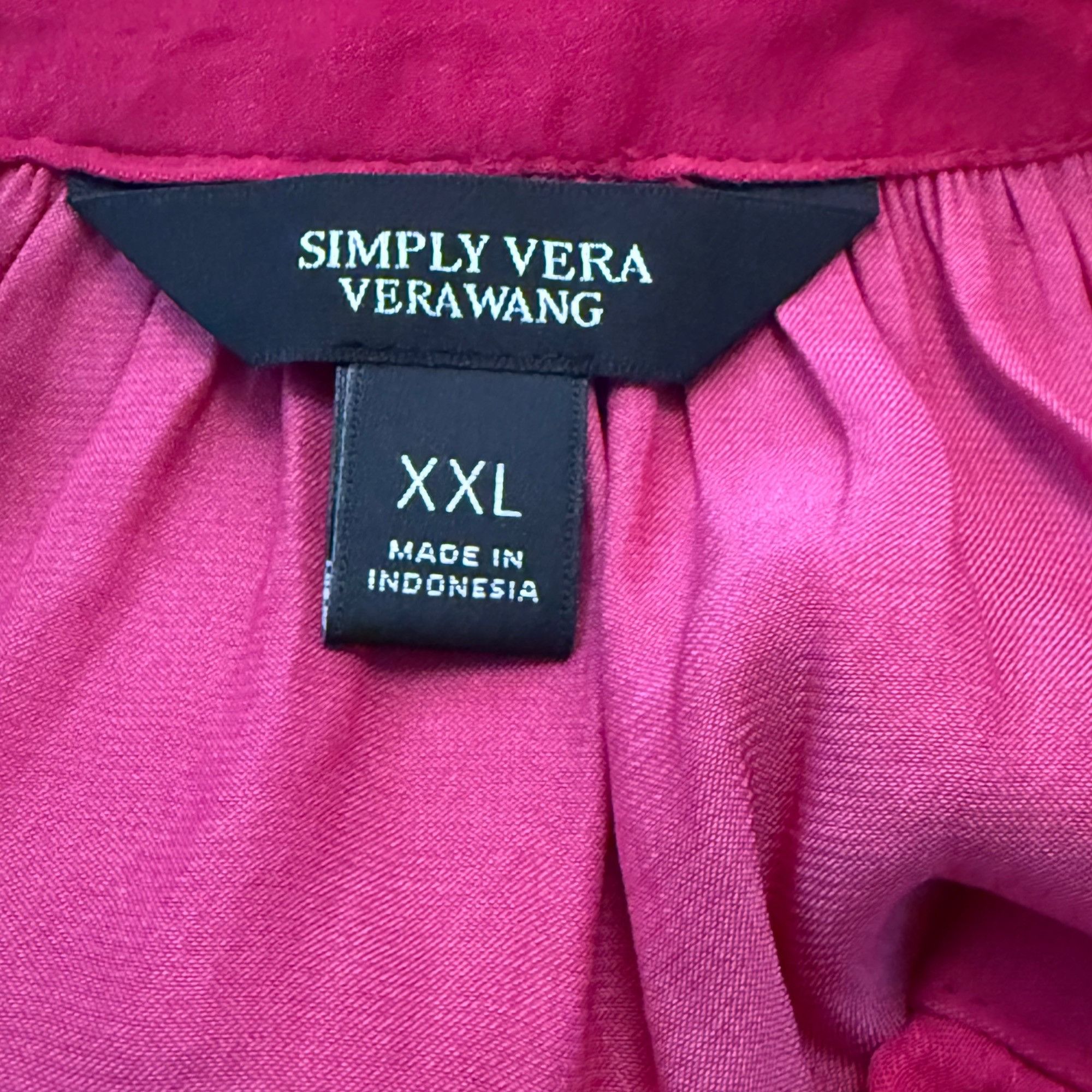 Other Simply Vera Vera Wang Pleated Belted Mini Dress Hot Pink Siz Size XXL / US 16-18 / IT 52-54 - 2 Thumbnail