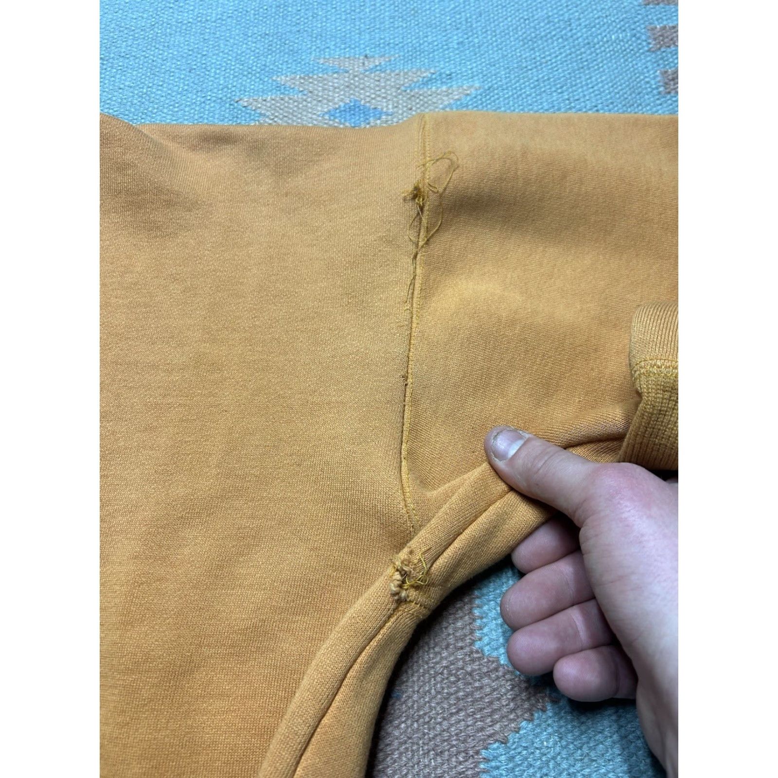Vintage VINTAGE Sweatshirt Pullover Men's Orange Heavy Cotton Knit Boxy XXL/3XL Cotton Knit Sweatshirt Size US XXL / EU 58 / 5 - 5 Thumbnail
