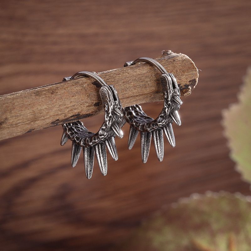 Jewelry Cool Geometric Spiked Hoop Earrings Size ONE SIZE - 1 Thumbnail