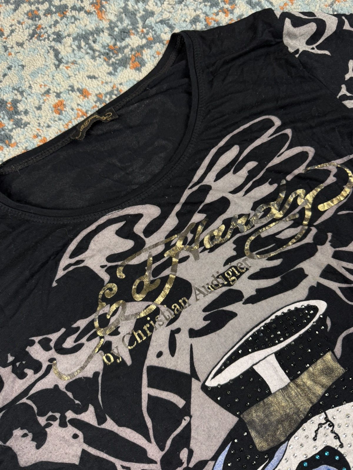 Christian Audigier × Ed Hardy × Vintage Vintage Y2K Ed Hardy by Christian Audigier studded tee top Size XL / US 12-14 / IT 48-50 - 8 Thumbnail