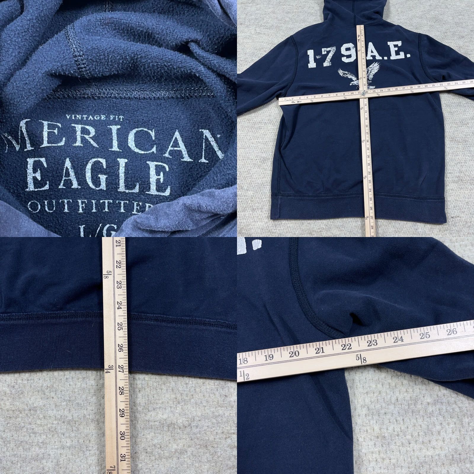 American Eagle Outfitters VINTAGE American Eagle Outfitters Hoodie Men L Navy Blue Sweatshirt Spellout 2000s Size US L / EU 52-54 / 3 - 8 Thumbnail