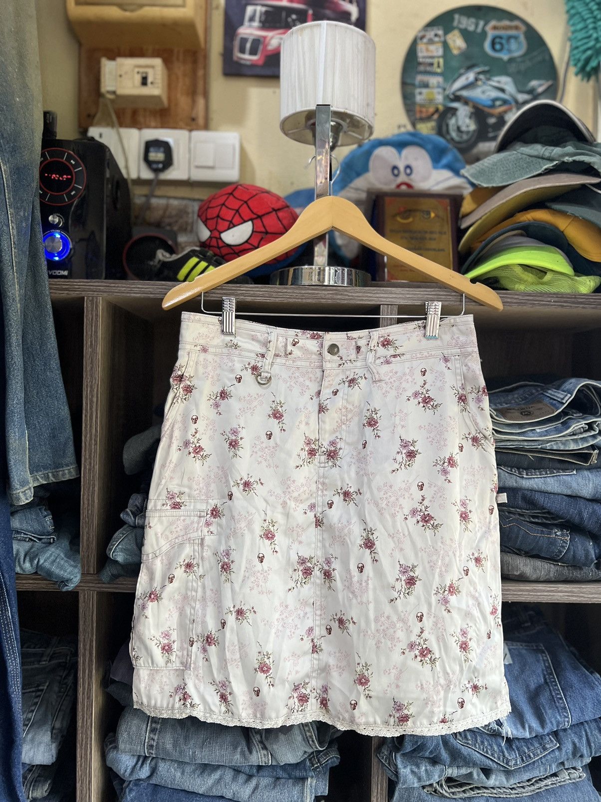 Hysteric Glamour 🔥Rare Fullprint Floral Skulls Hysteric Glamour Cargo Skirt Size 31" - 1 Thumbnail