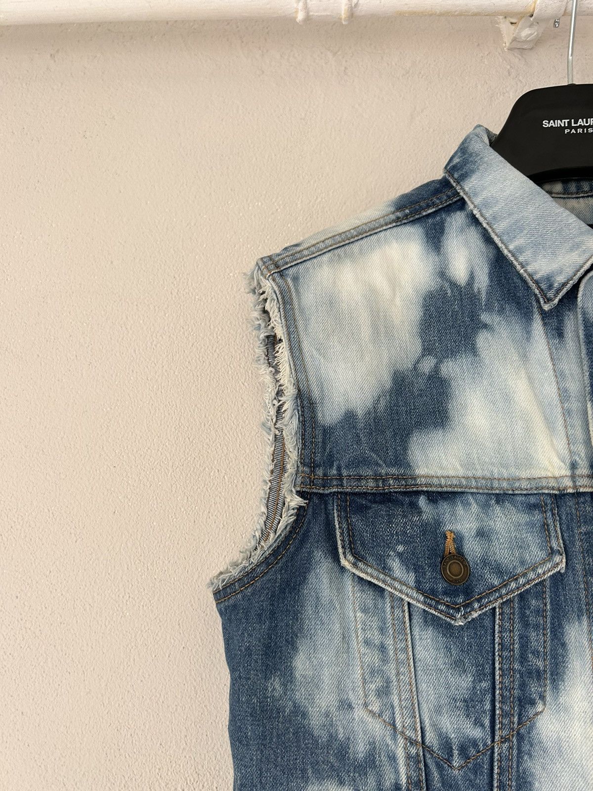 Saint Laurent Paris Bleached Denim Vest Size US M / EU 48-50 / 2 - 3 Thumbnail