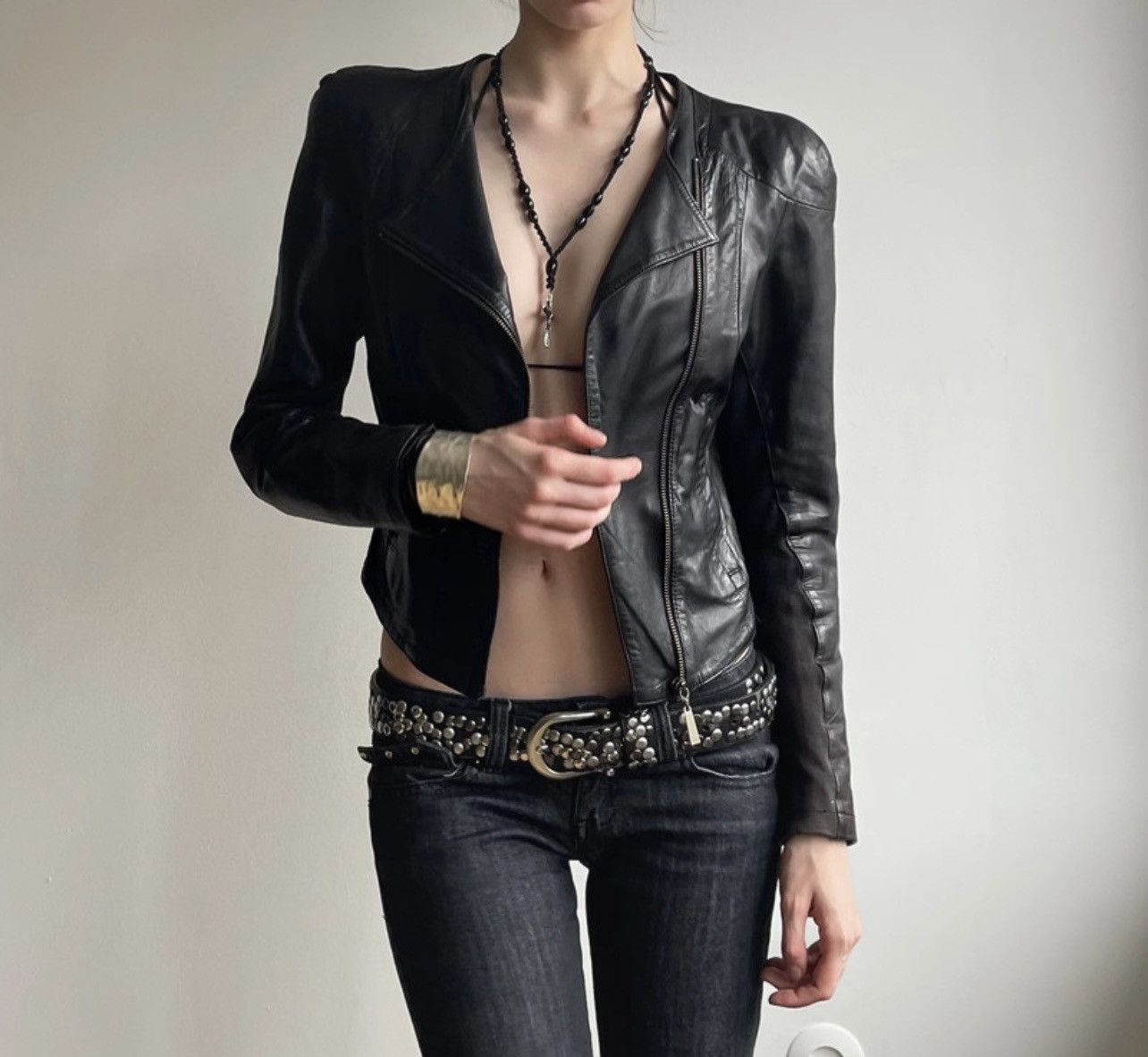 Other Benedikte Utzon genuine leather jacket with broad shoulders Size S / US 4 / IT 40 - 3 Thumbnail