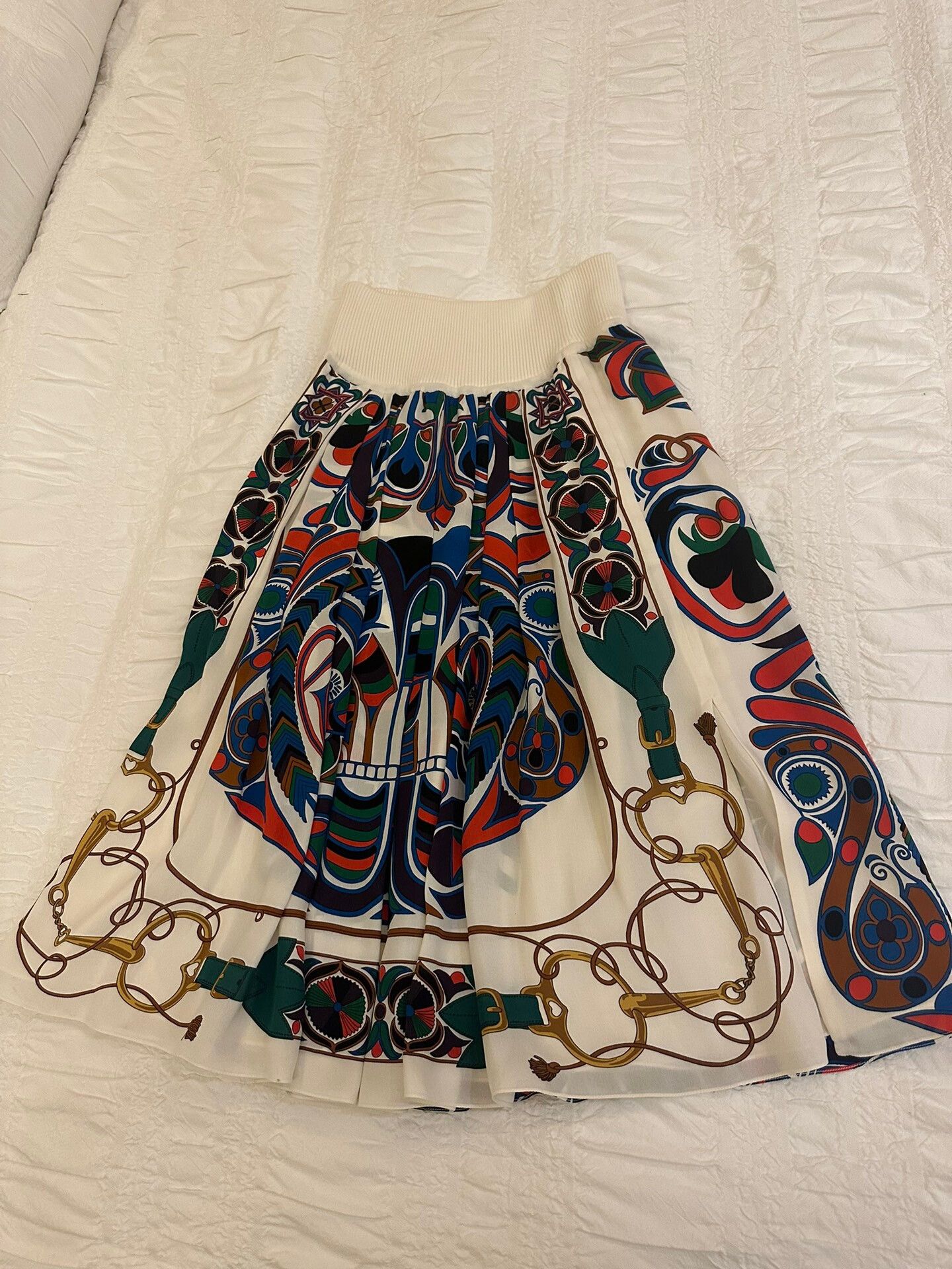 Hermes Hermes Printed Midi Skirt Size US 34 / EU 50 - 1 Thumbnail